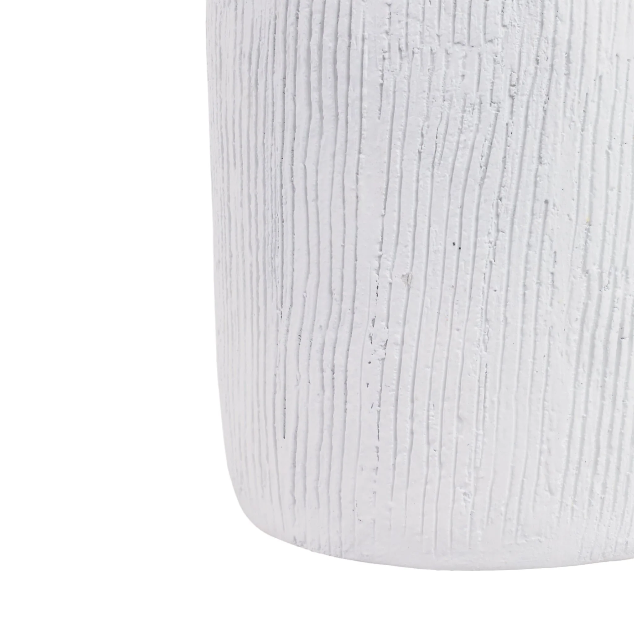13" Textured Terracotta Vase W/rattan Handle, Wht - Image 5