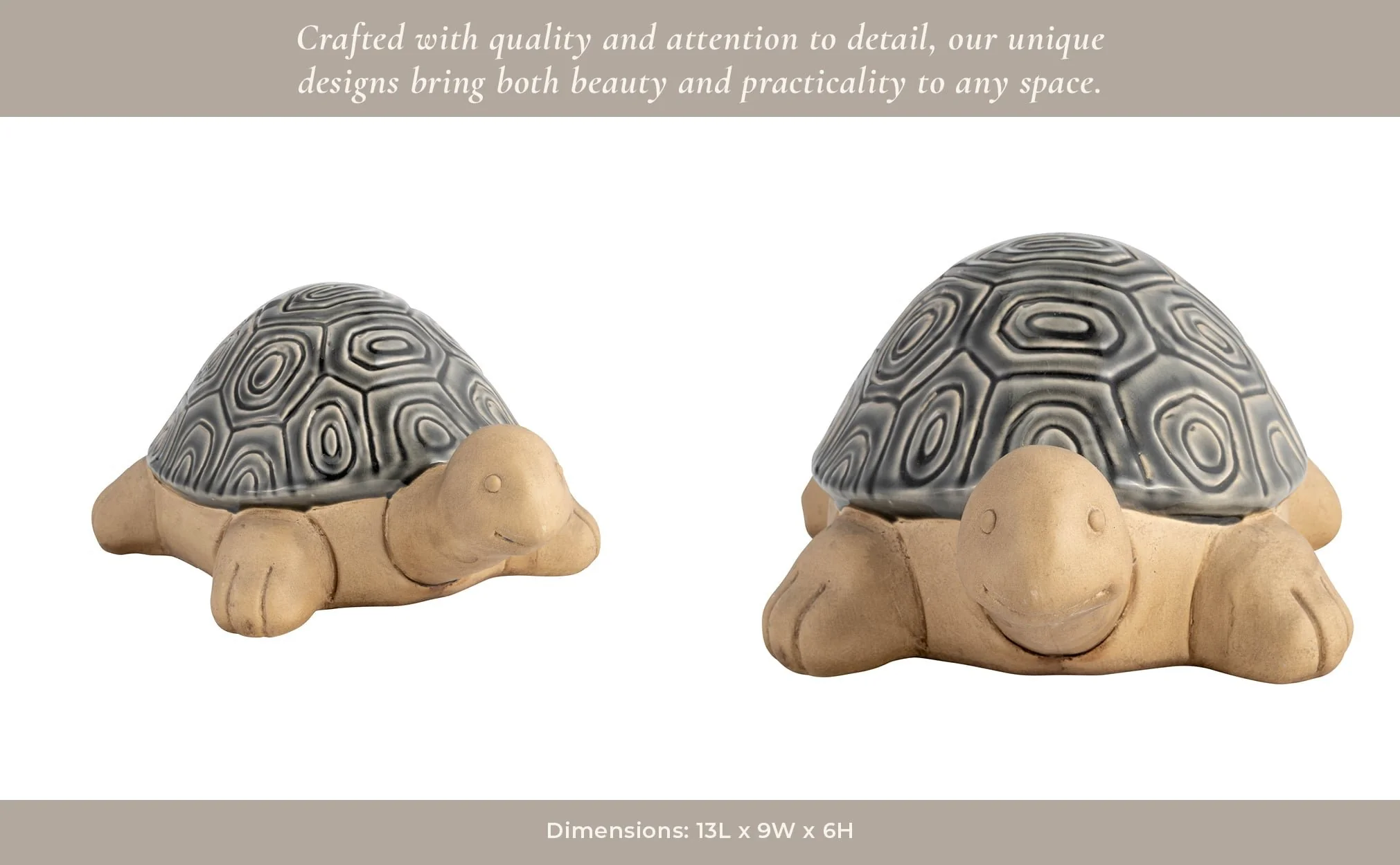 13" Tortoise Deco, Gray - Image 14