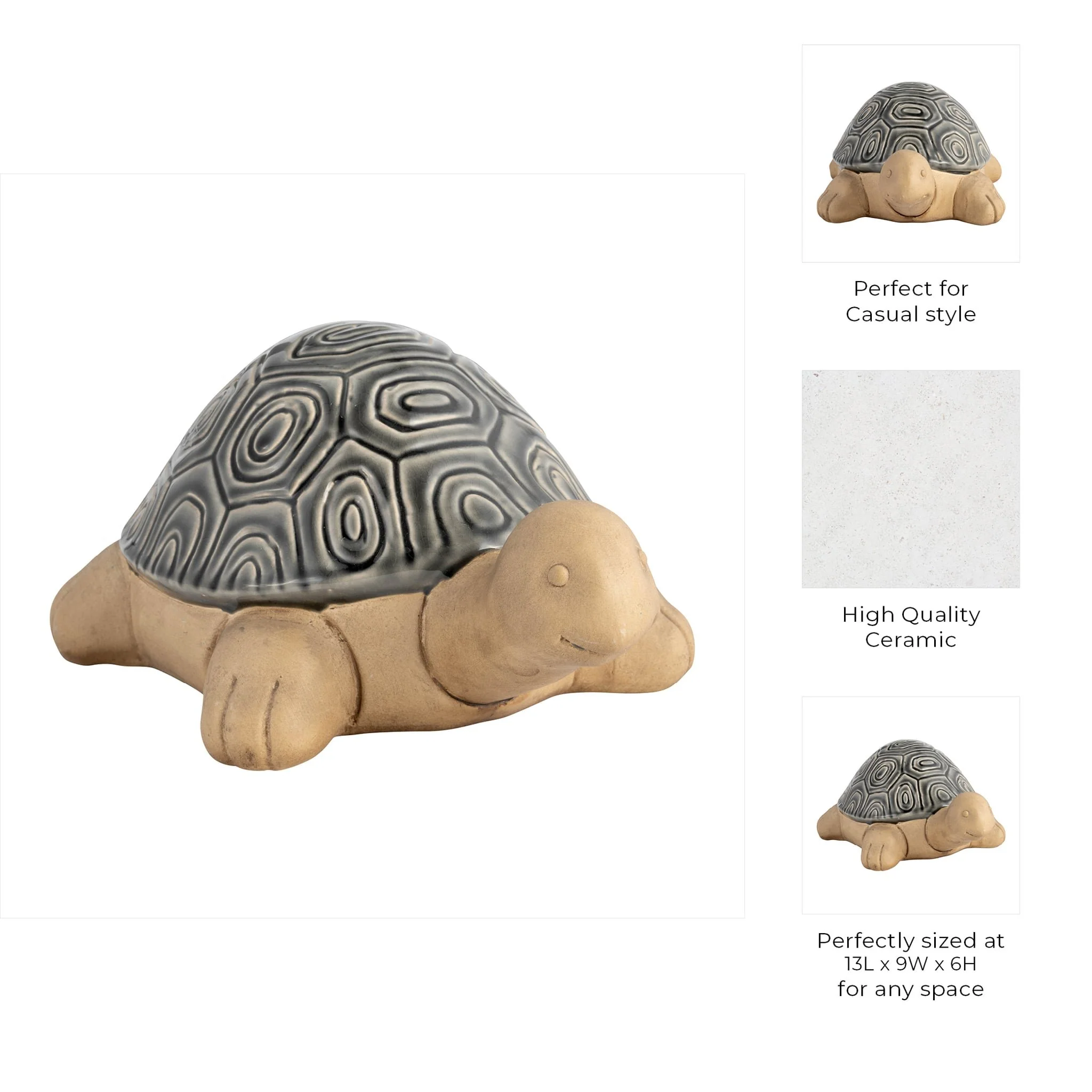 13" Tortoise Deco, Gray - Image 9