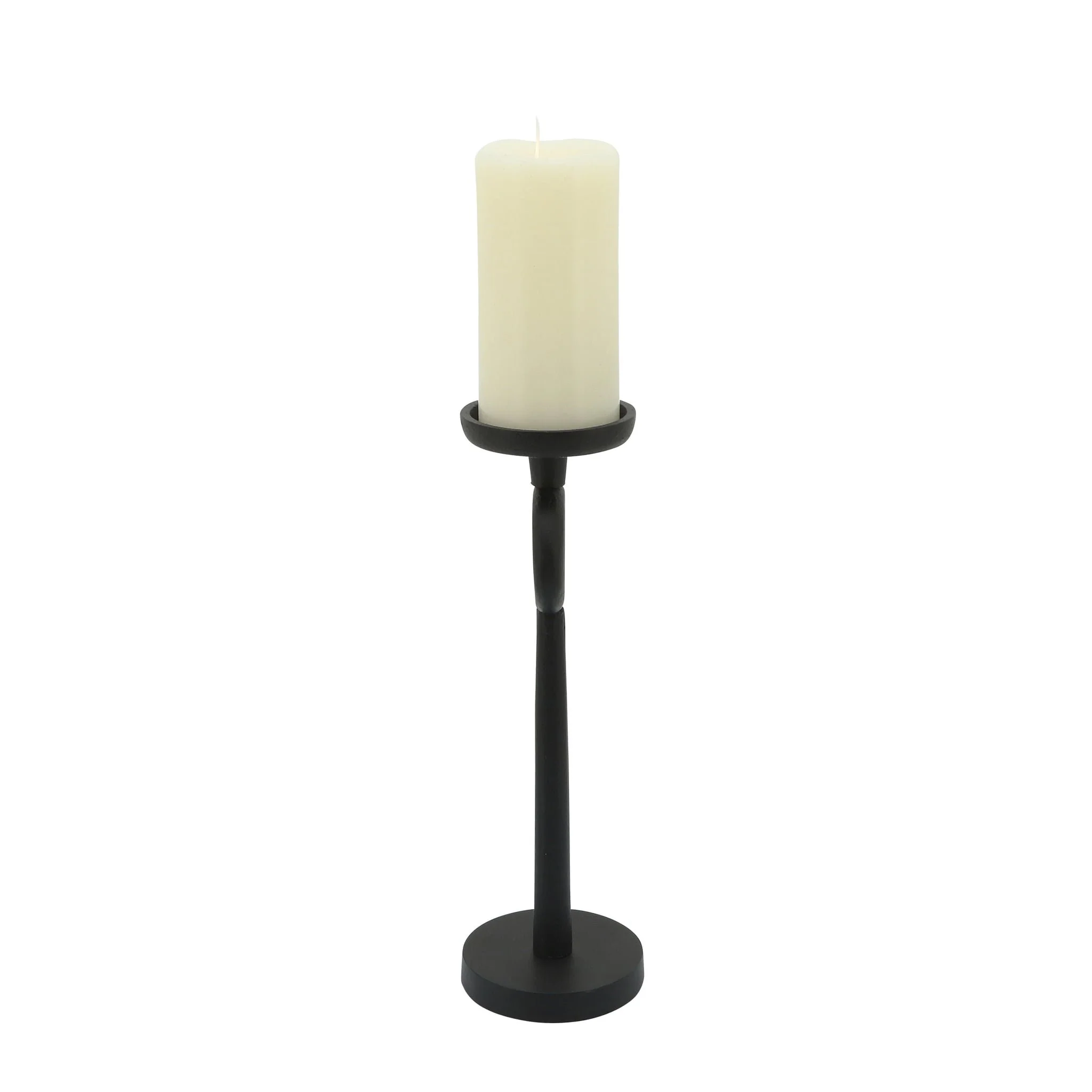 13"h Metal Candle Holder, Black - Image 3