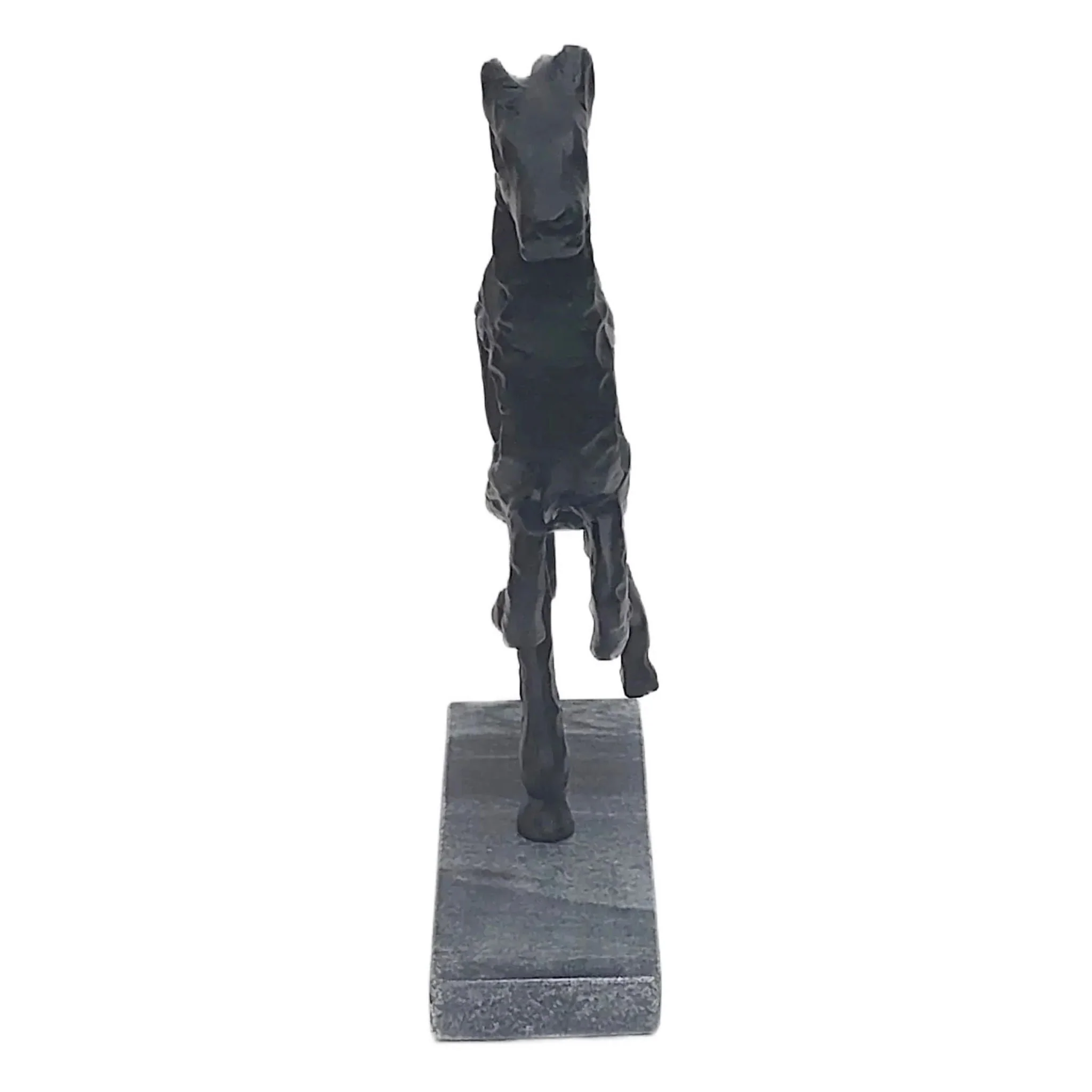 13x11" Galloping Horse On Marble Base, Black - Image 3