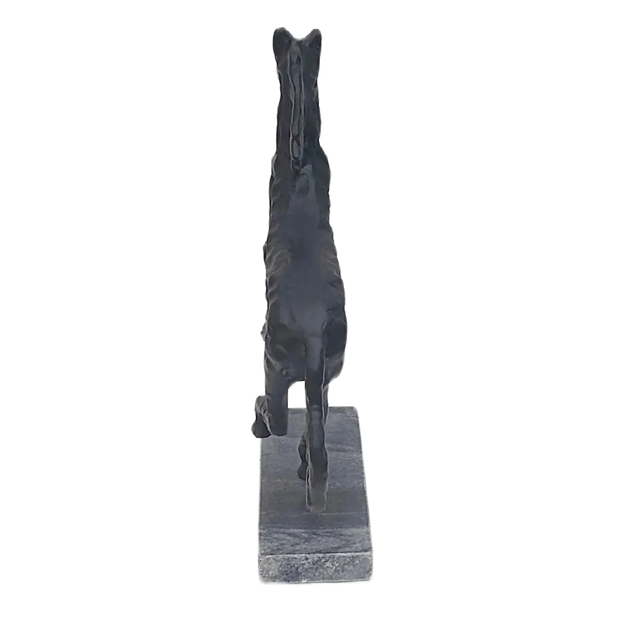 13x11" Galloping Horse On Marble Base, Black - Image 7