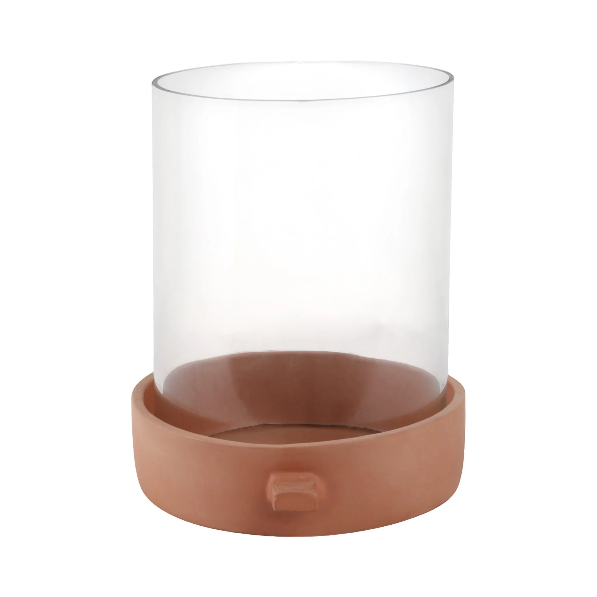 13x12" Terracotta Hurricane Pillar Holder, Natural - Image 3