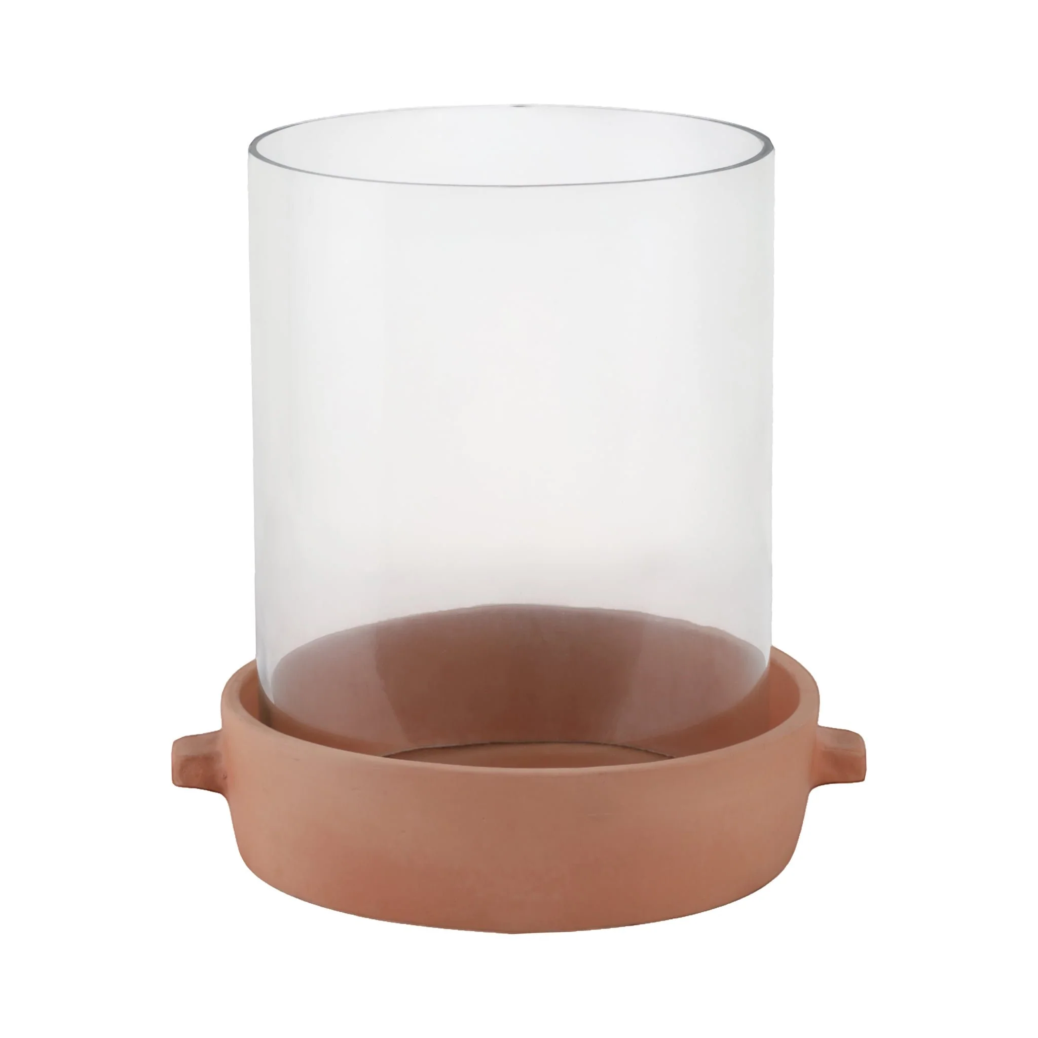 13x12" Terracotta Hurricane Pillar Holder, Natural - Image 4