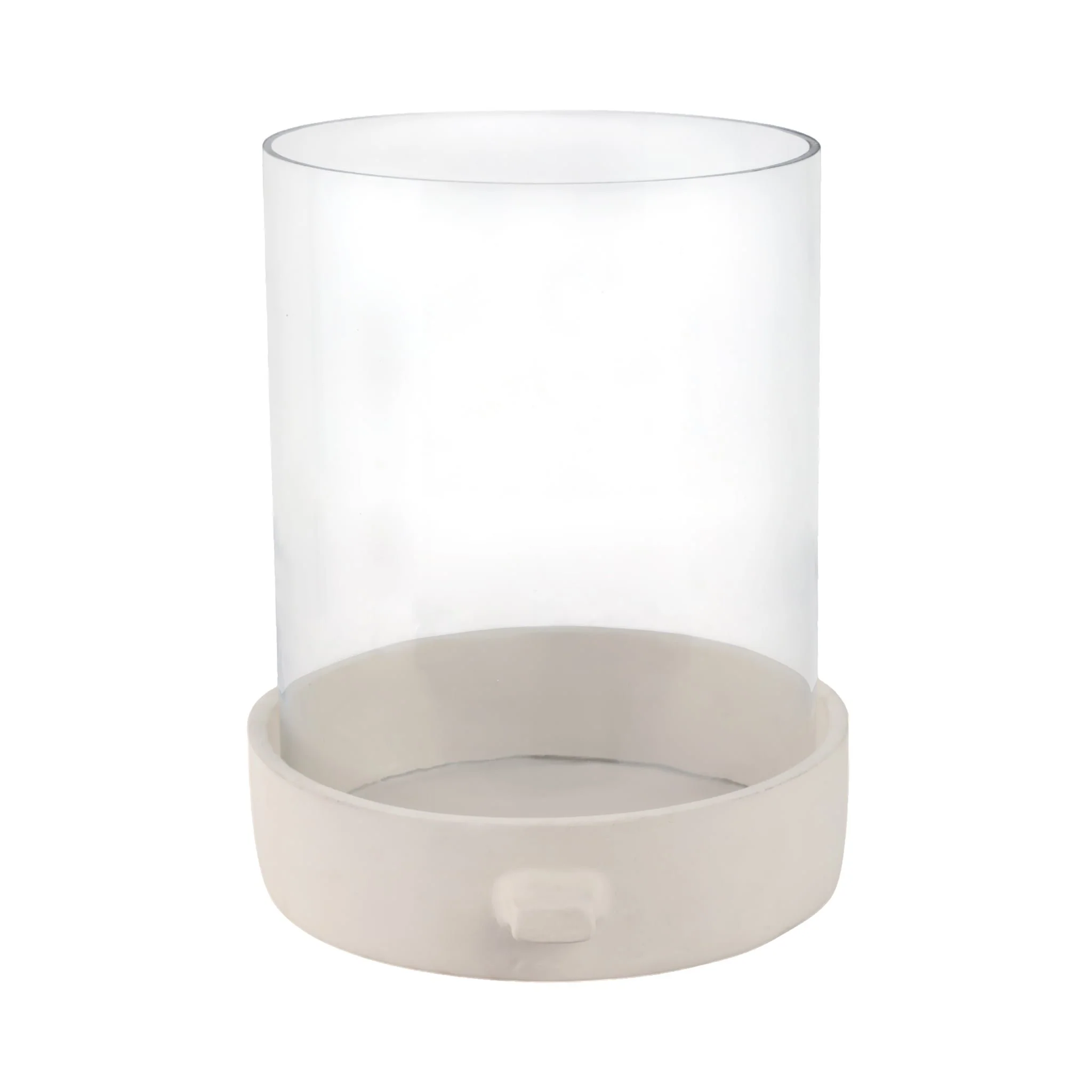 13x13" Terracotta Hurricane Pillar Holder, White - Image 3