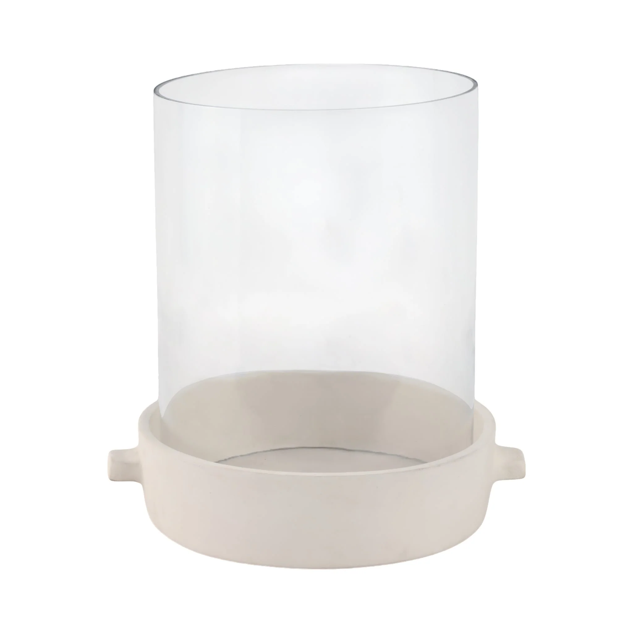 13x13" Terracotta Hurricane Pillar Holder, White - Image 4