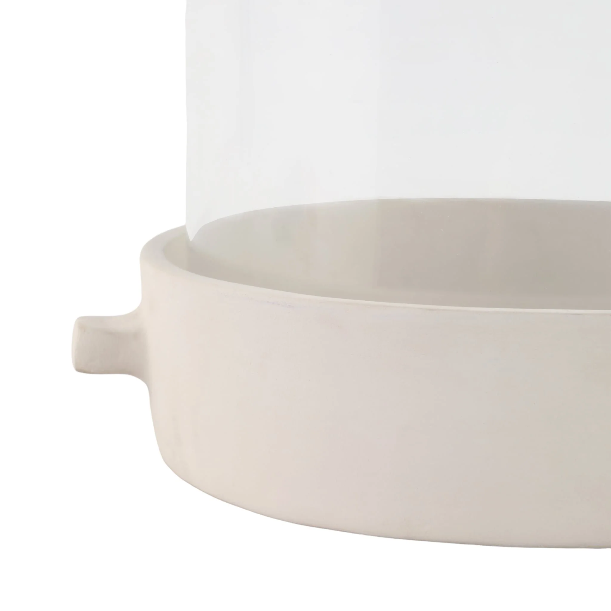 13x13" Terracotta Hurricane Pillar Holder, White - Image 5