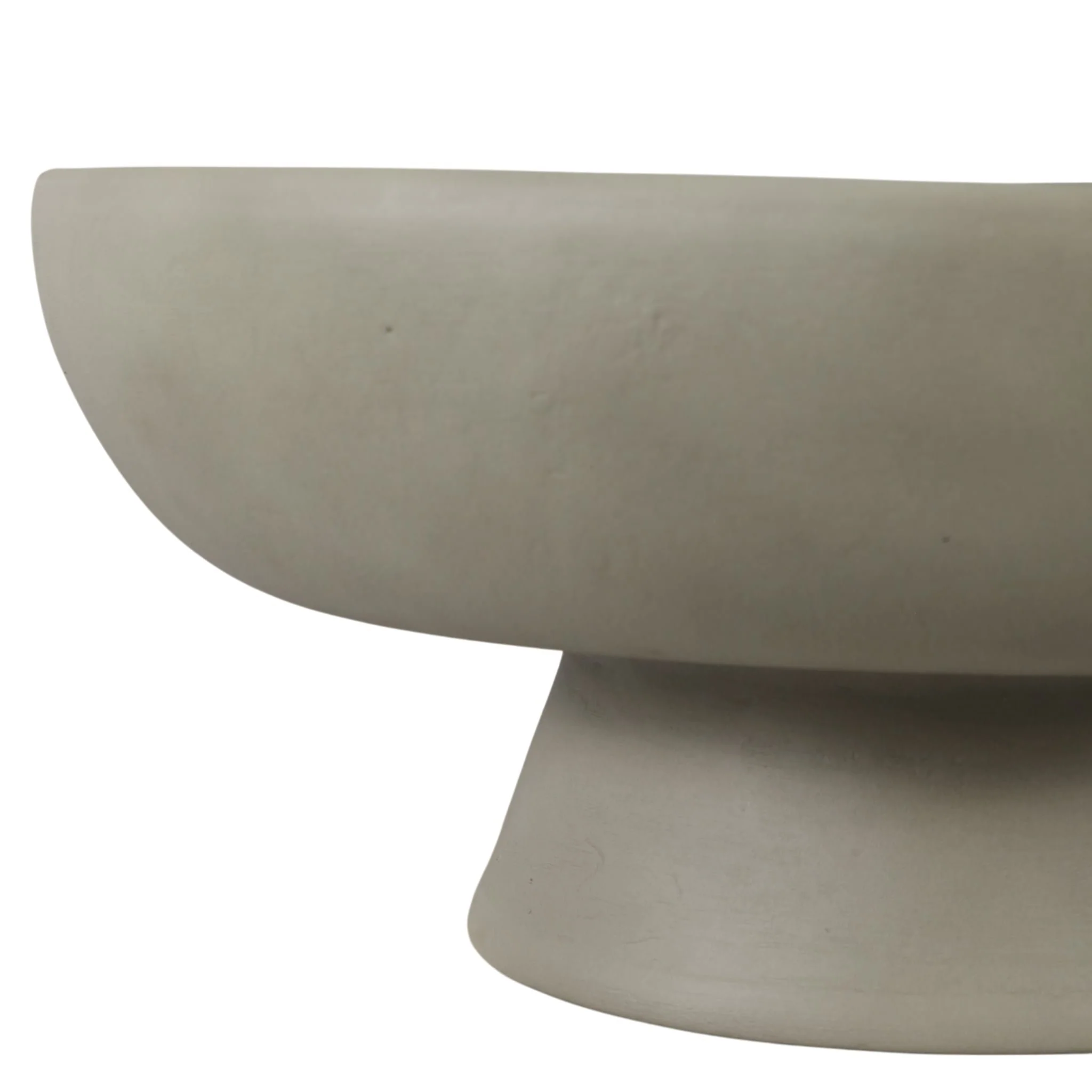 13x5" Terracotta Bowl On Pedestal, Sage Green - Image 5