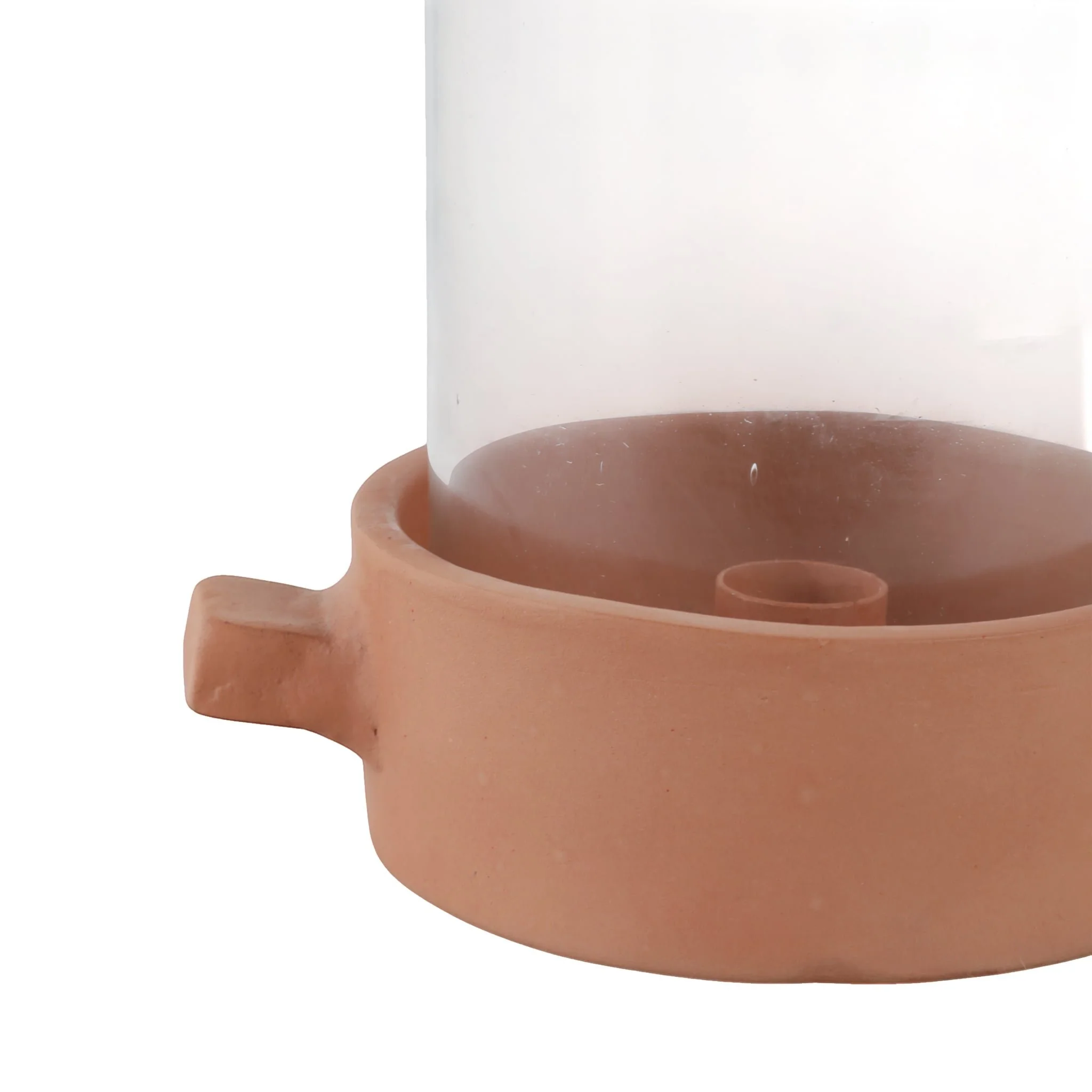 13x7" Terracotta Hurricane Taper Holder, Natural - Image 5