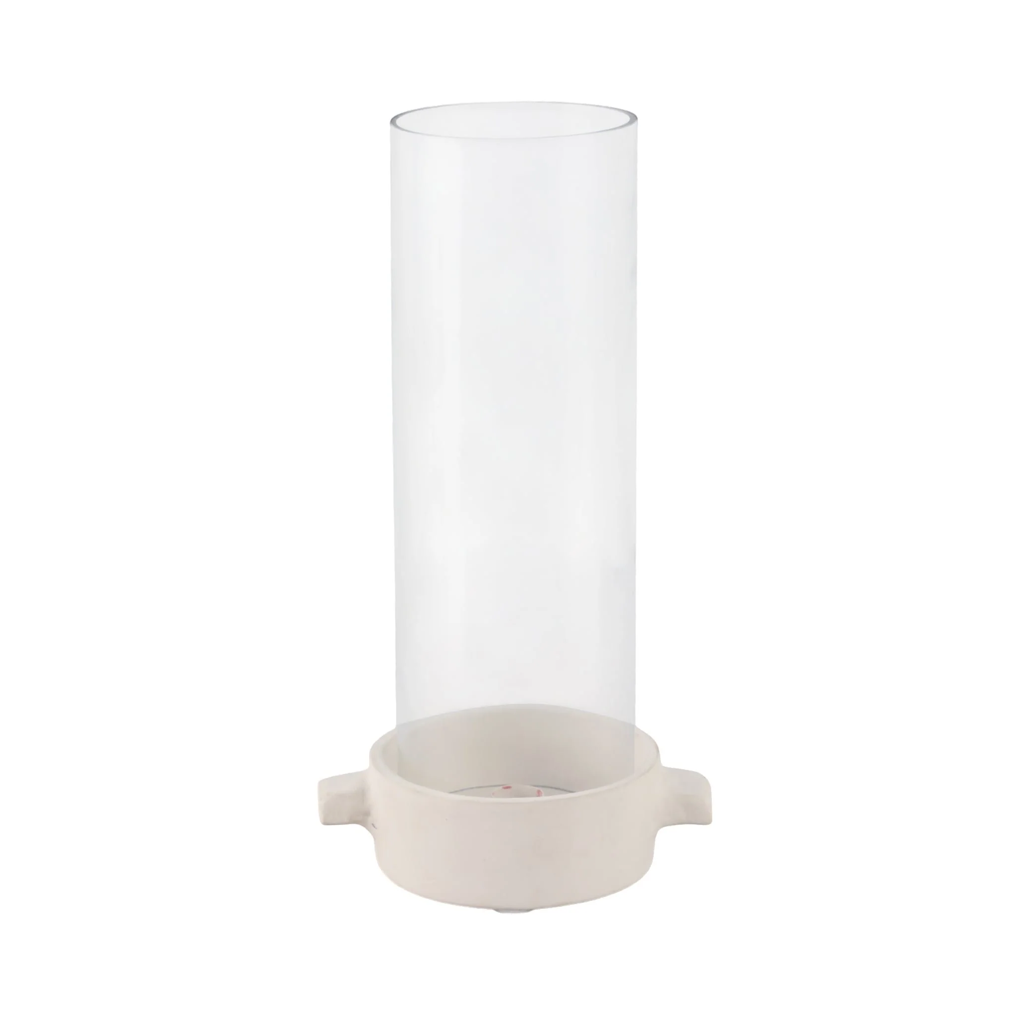 13x7" Terracotta Hurricane Taper Holder, White - Image 4