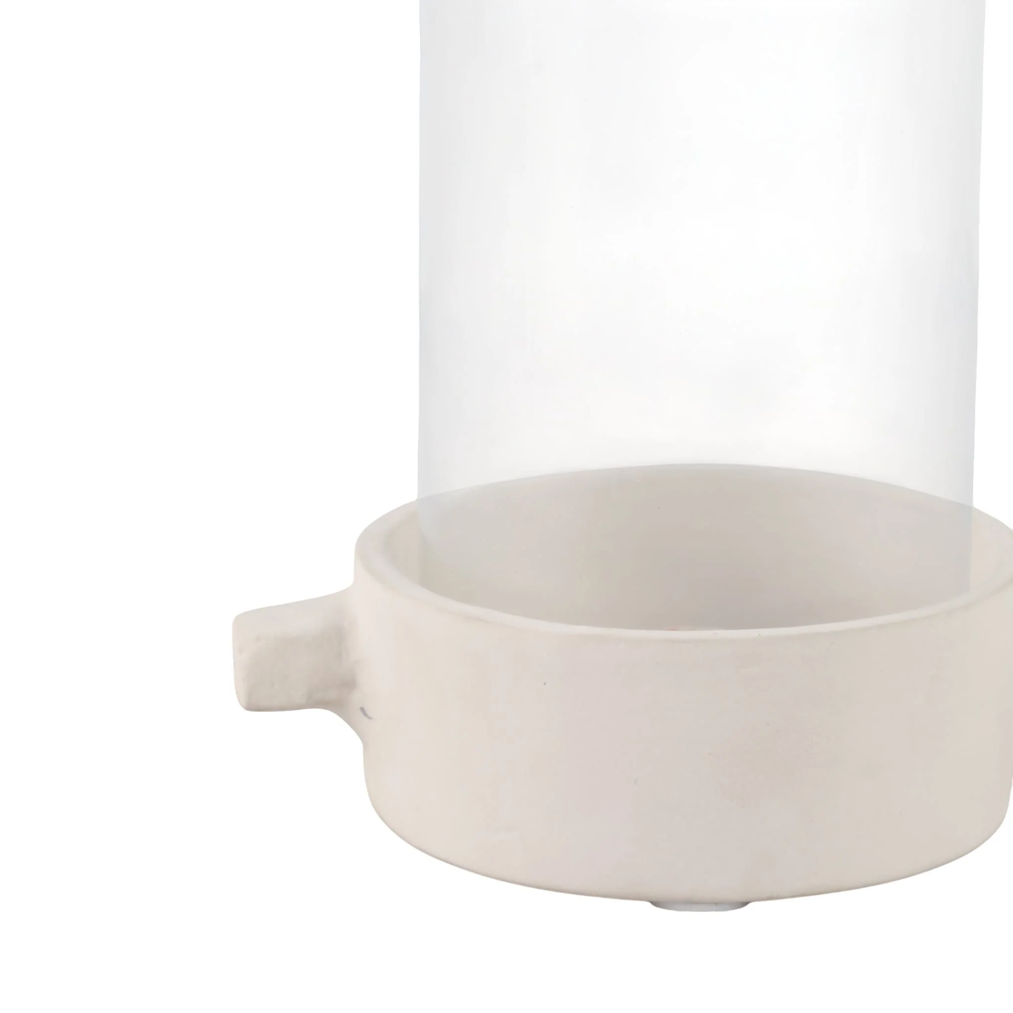 13x7" Terracotta Hurricane Taper Holder, White - Image 5