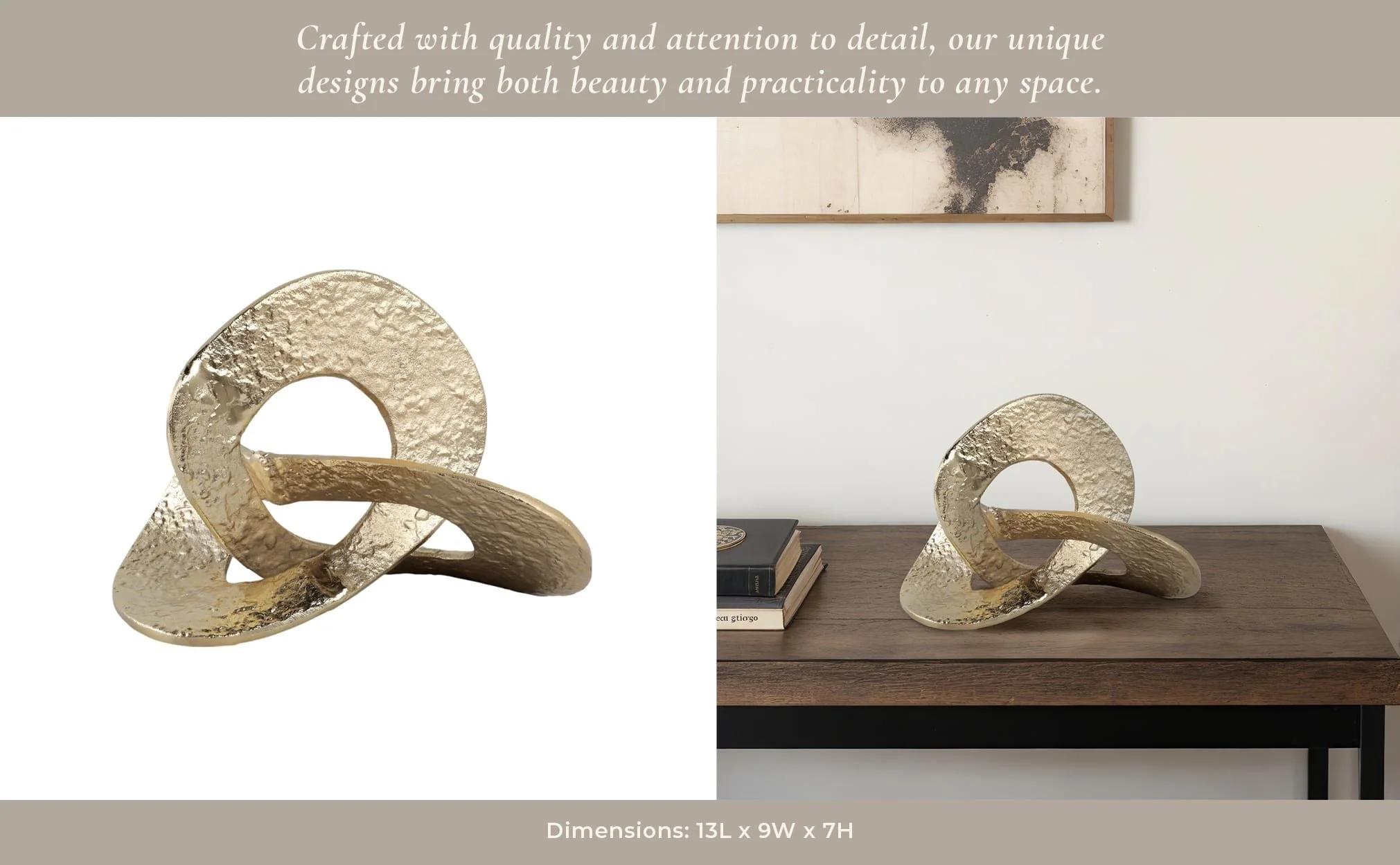 13x9" Textured Loopy Object, Gold - Image 11