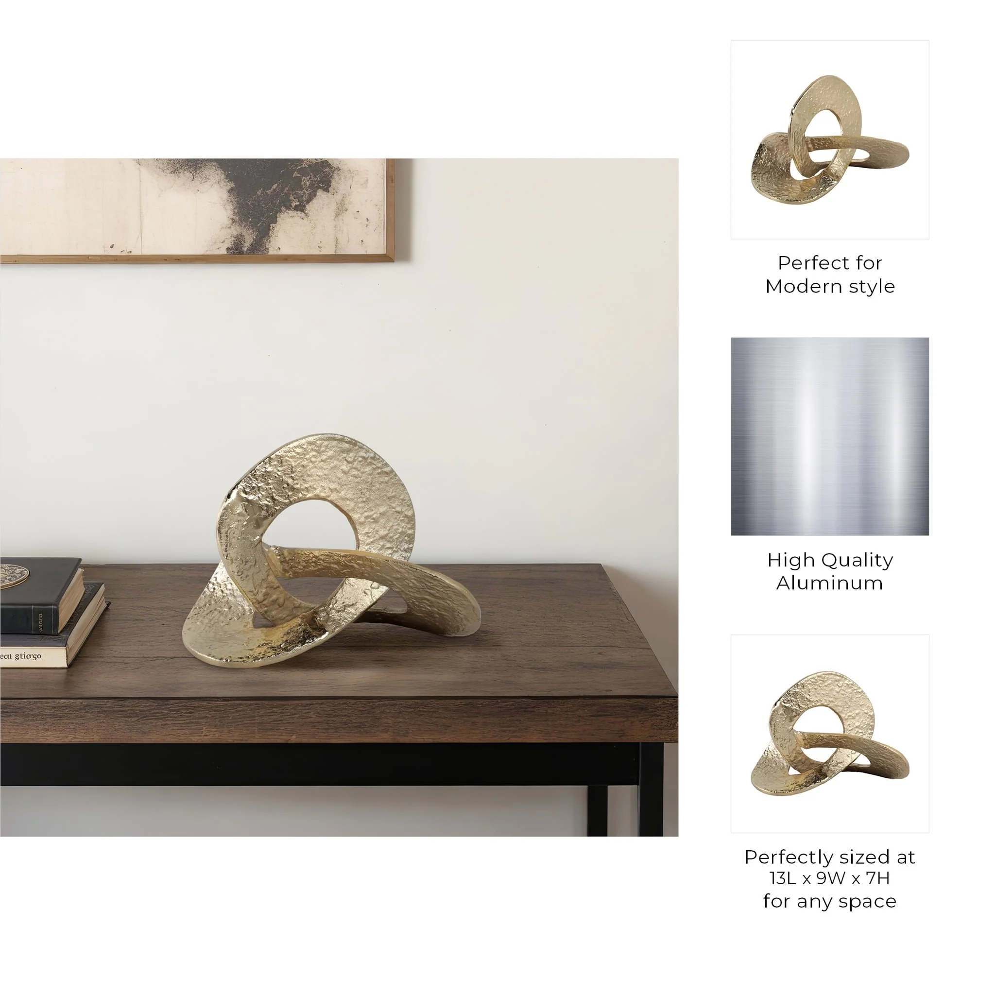 13x9" Textured Loopy Object, Gold - Image 9