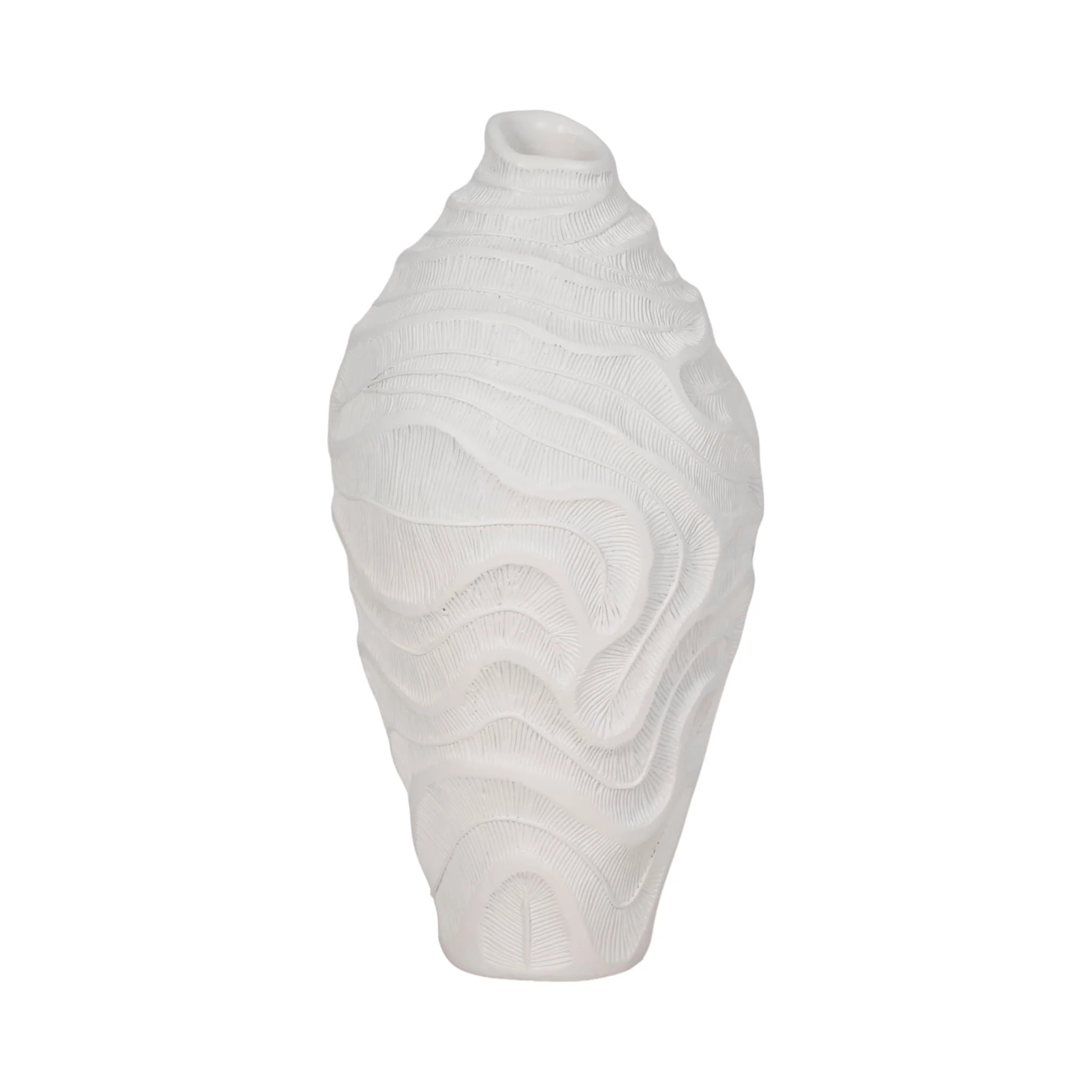 14" Coastal Coral Vase, White - Image 3