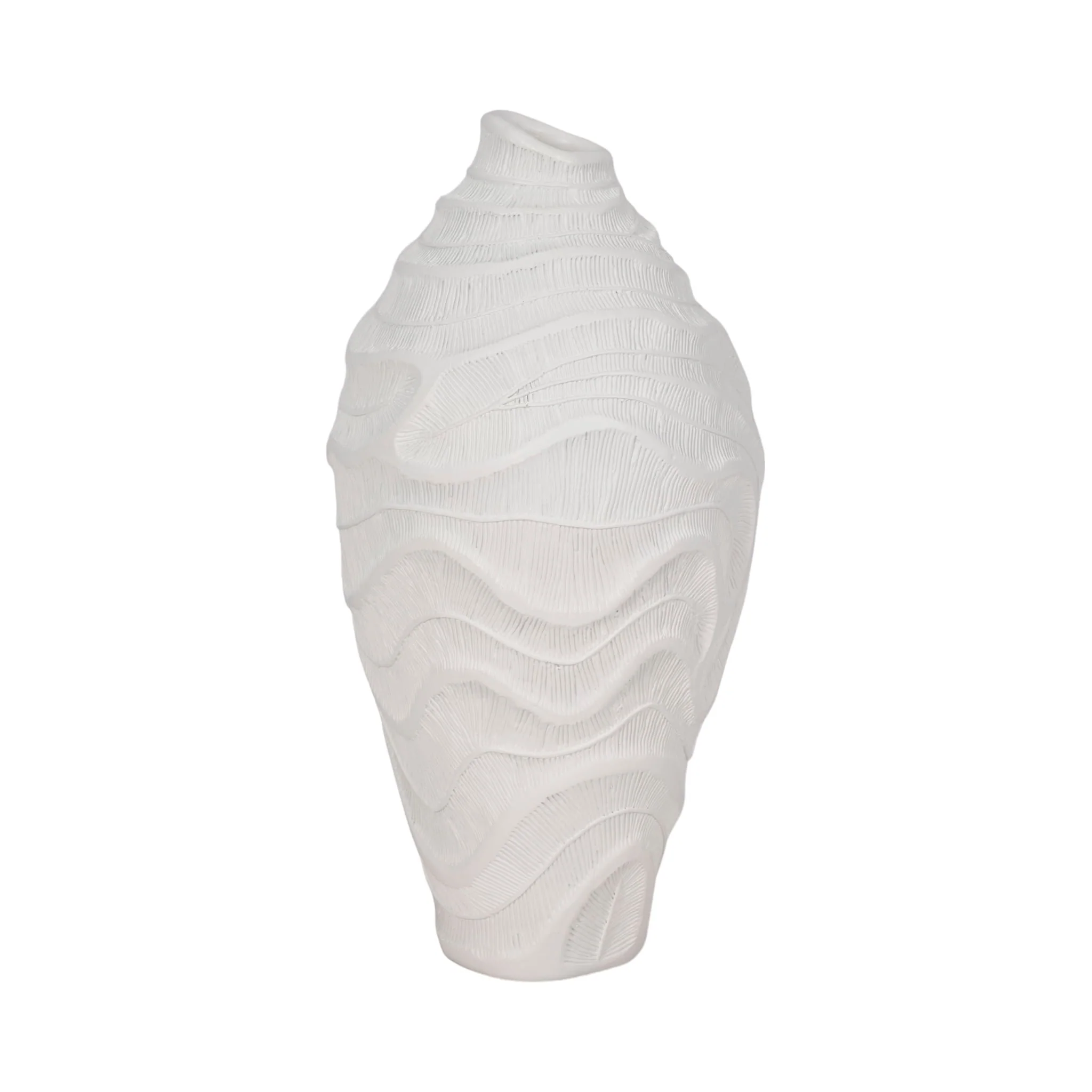 14" Coastal Coral Vase, White - Image 4