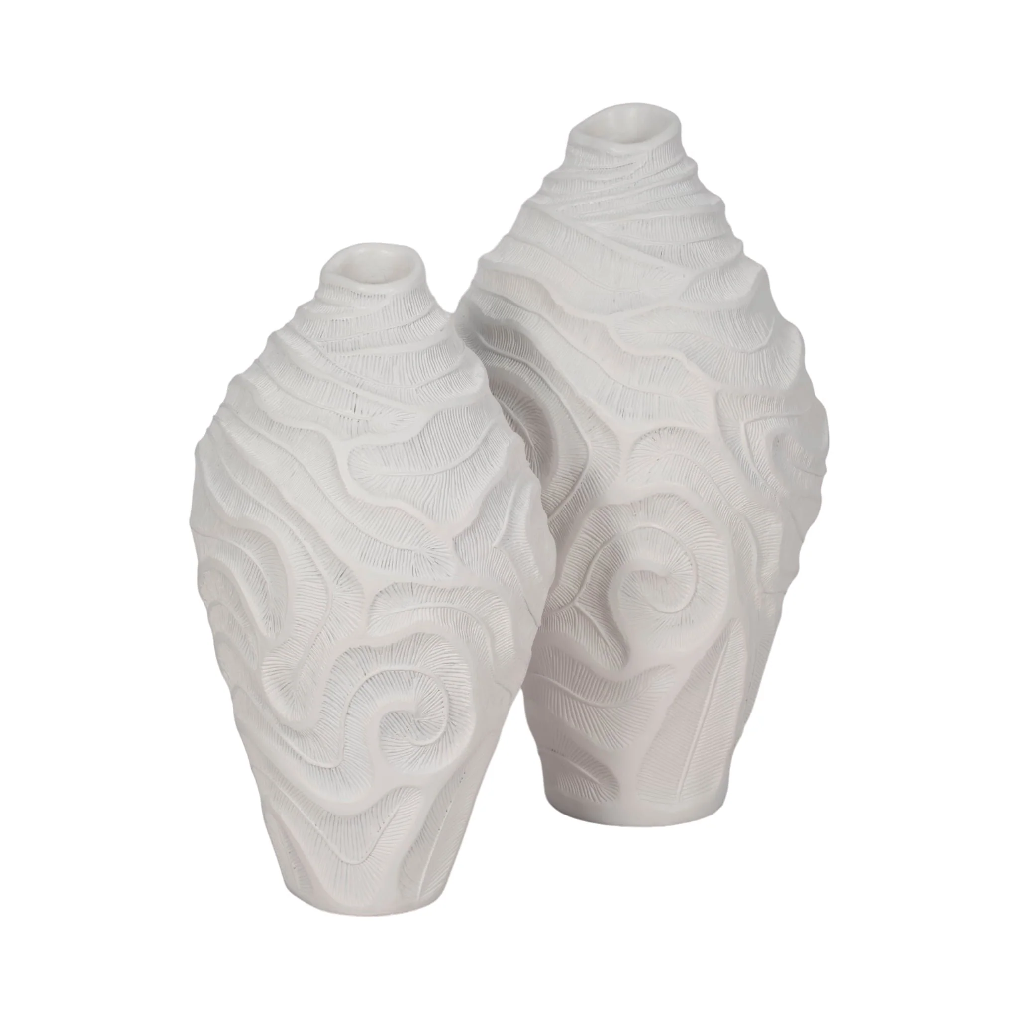 14" Coastal Coral Vase, White - Image 8