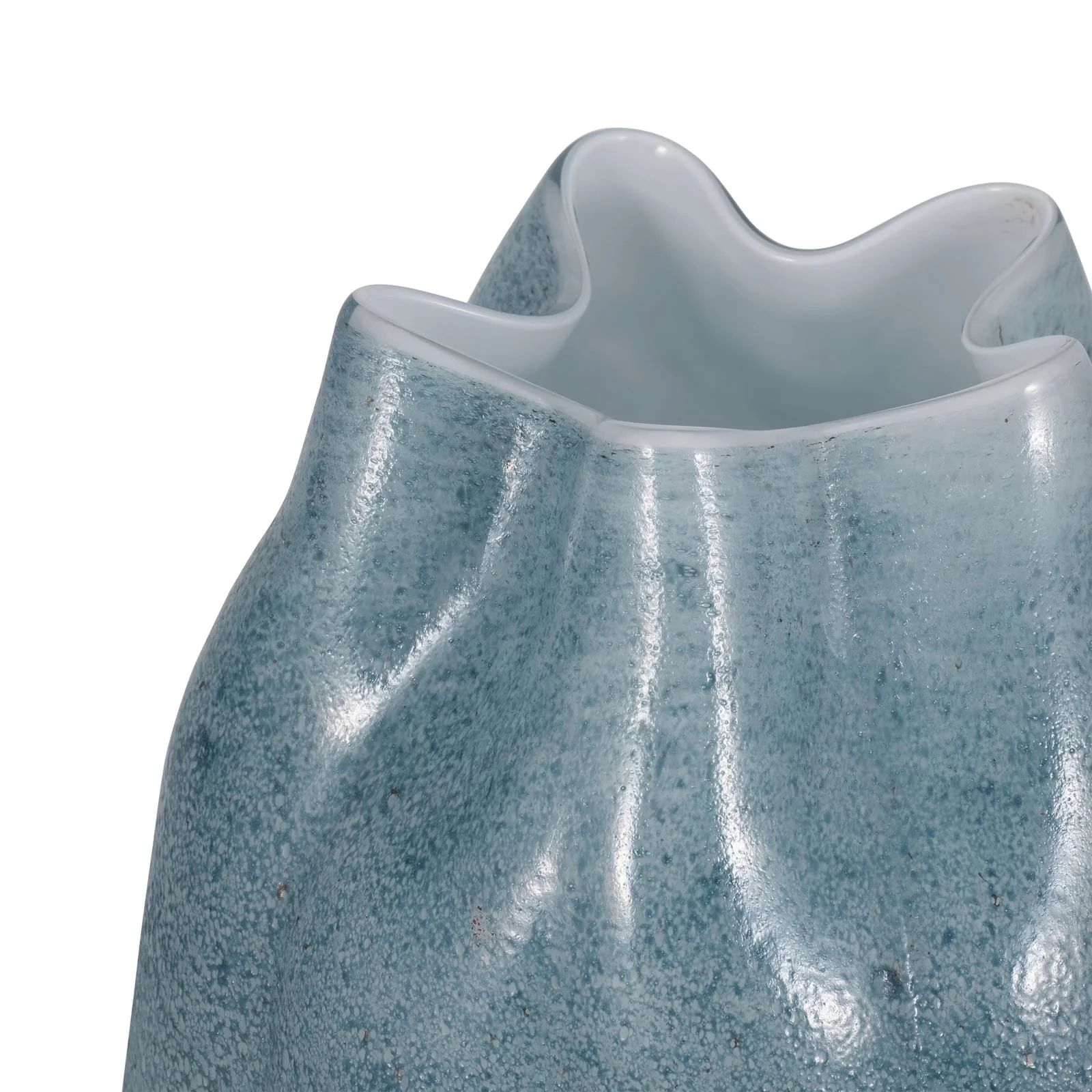14" Glass Sea Urchin Vase, Blue - Image 4