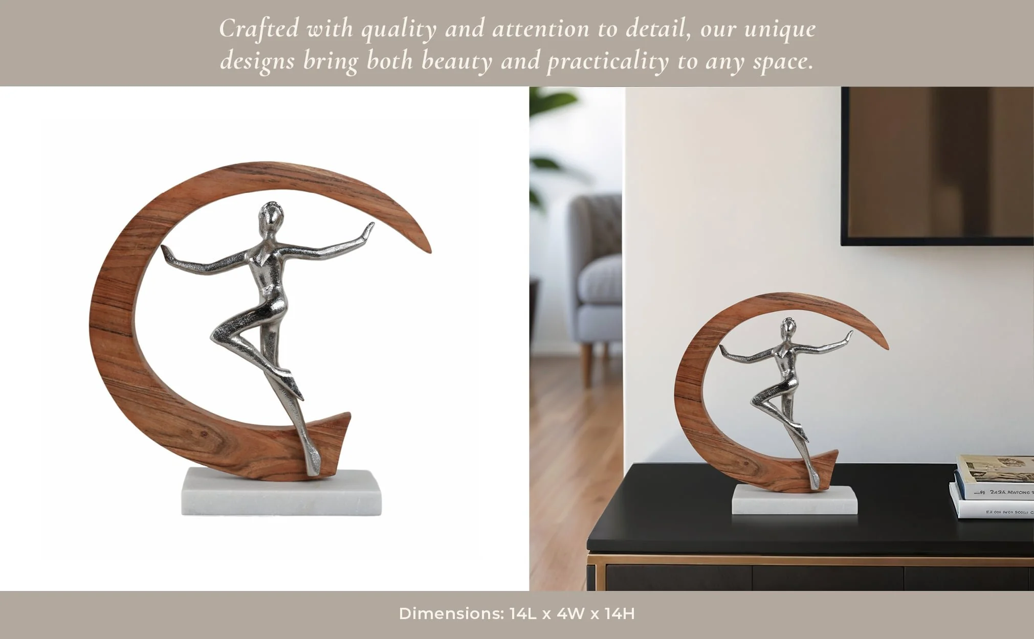 14" Metal Gymnast, Silver - Image 10