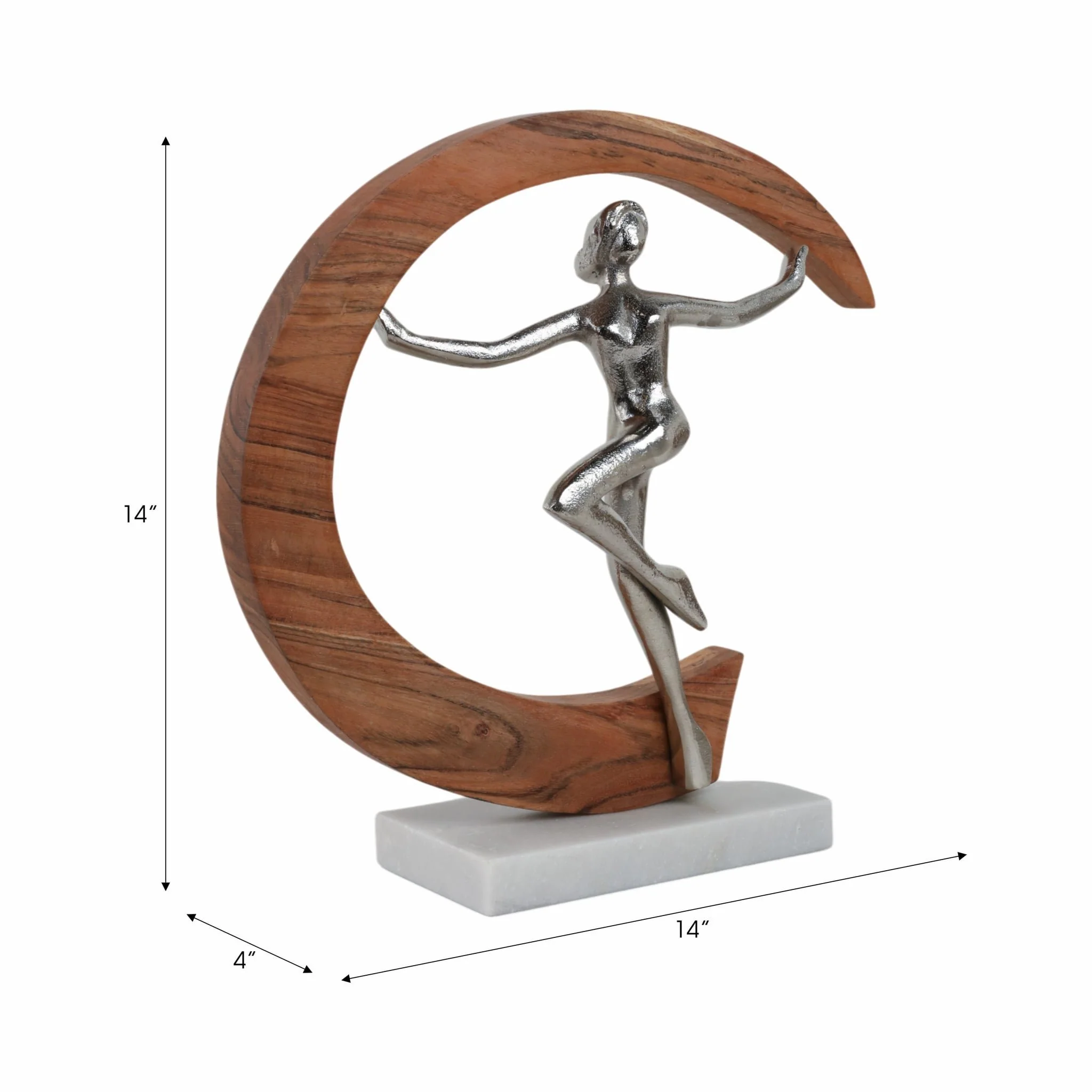 14" Metal Gymnast, Silver - Image 7