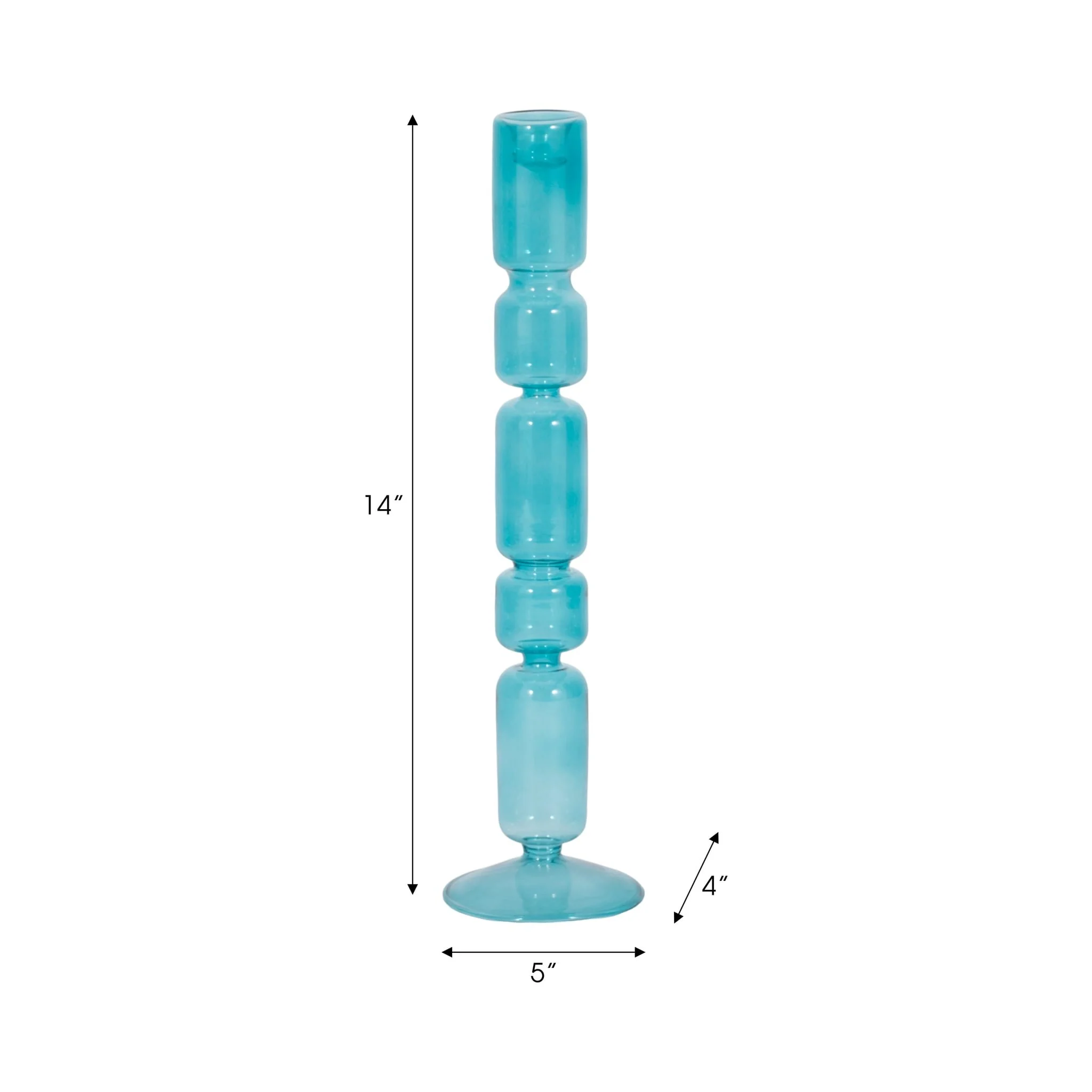 14" Mixed Bubble Taper Candleholder, Blue - Image 2
