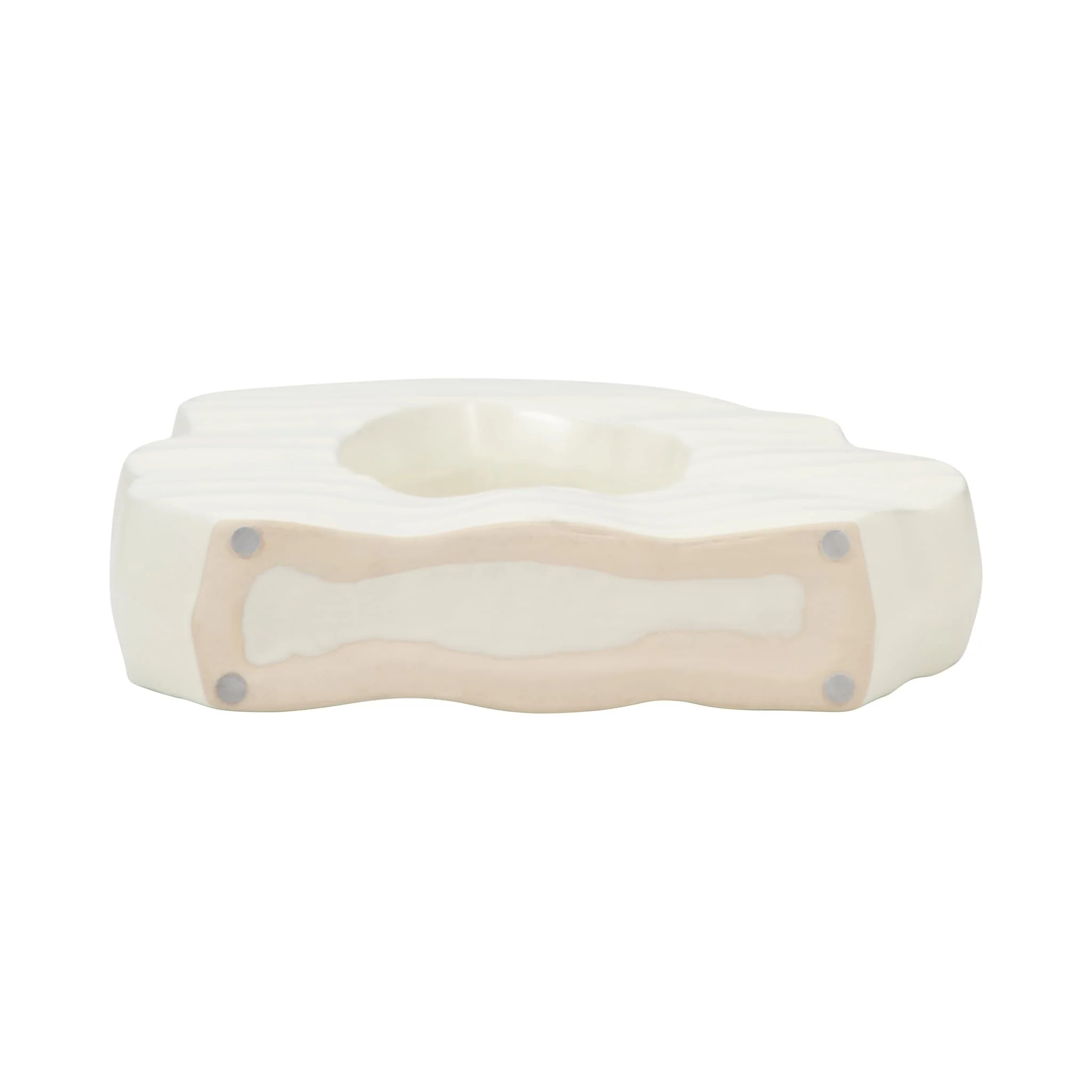14" Ribbed Open-cut Out Vase, Ivory - Image 7