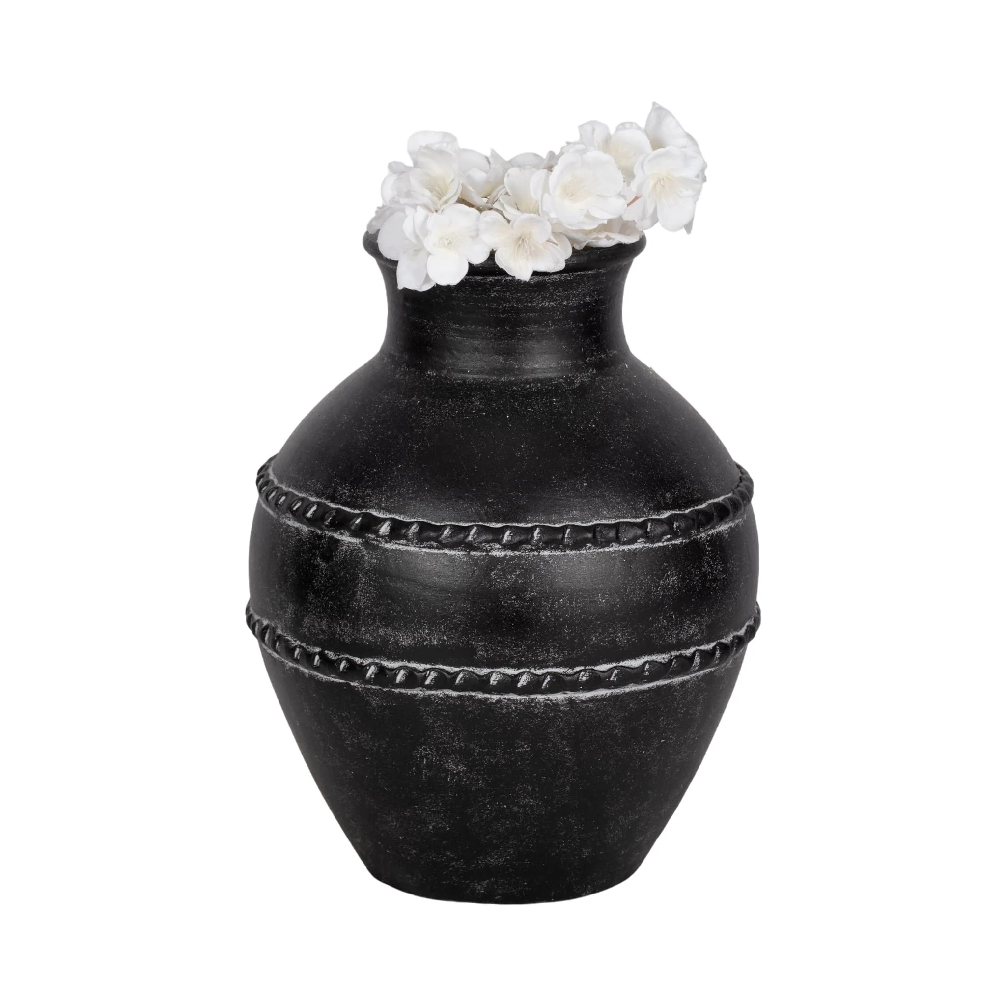 14" Traditional Terracotta Vase, Black - Image 2