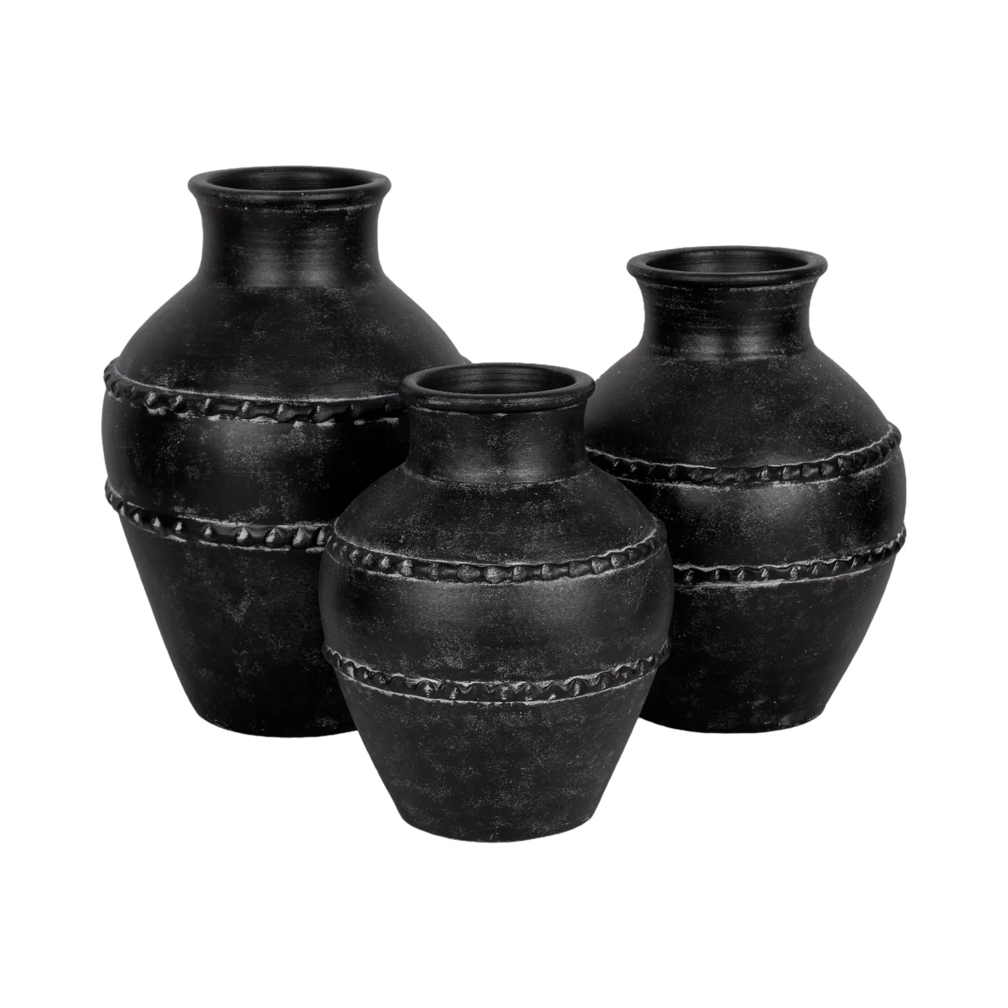 14" Traditional Terracotta Vase, Black - Image 7