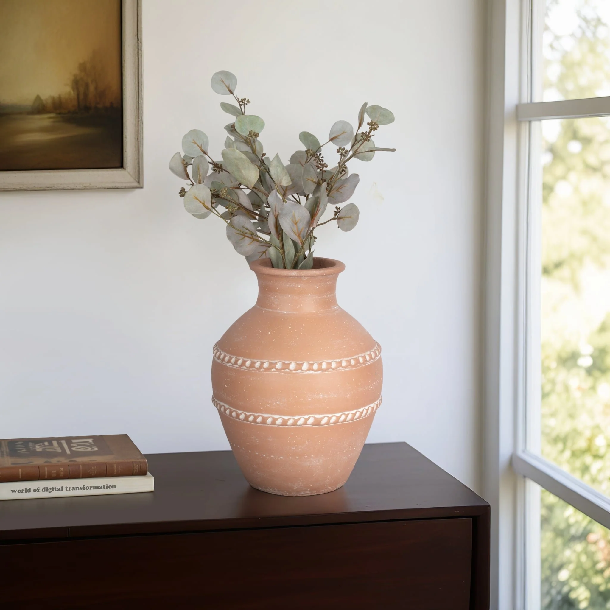14" Traditional Terracotta Vase, Terracotta - Image 10