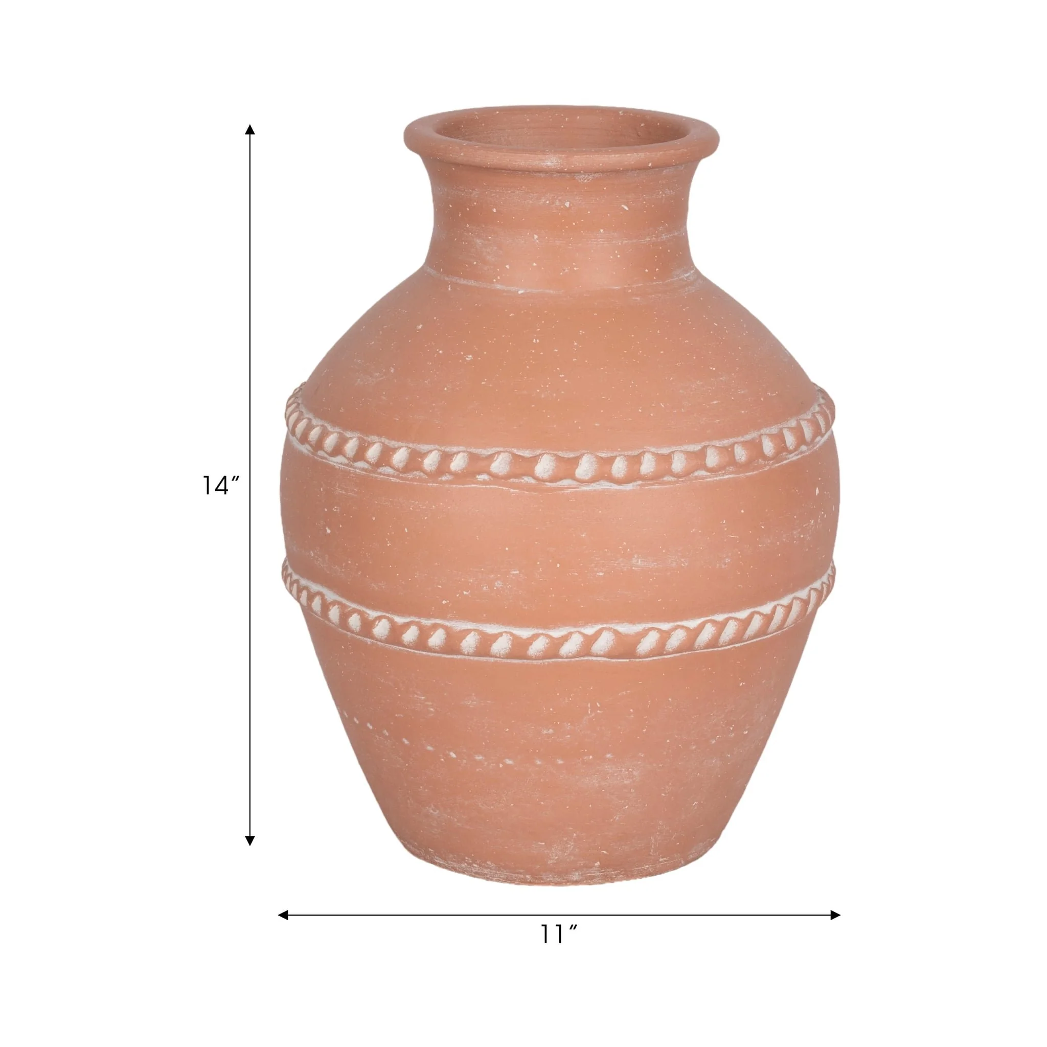 14" Traditional Terracotta Vase, Terracotta - Image 8