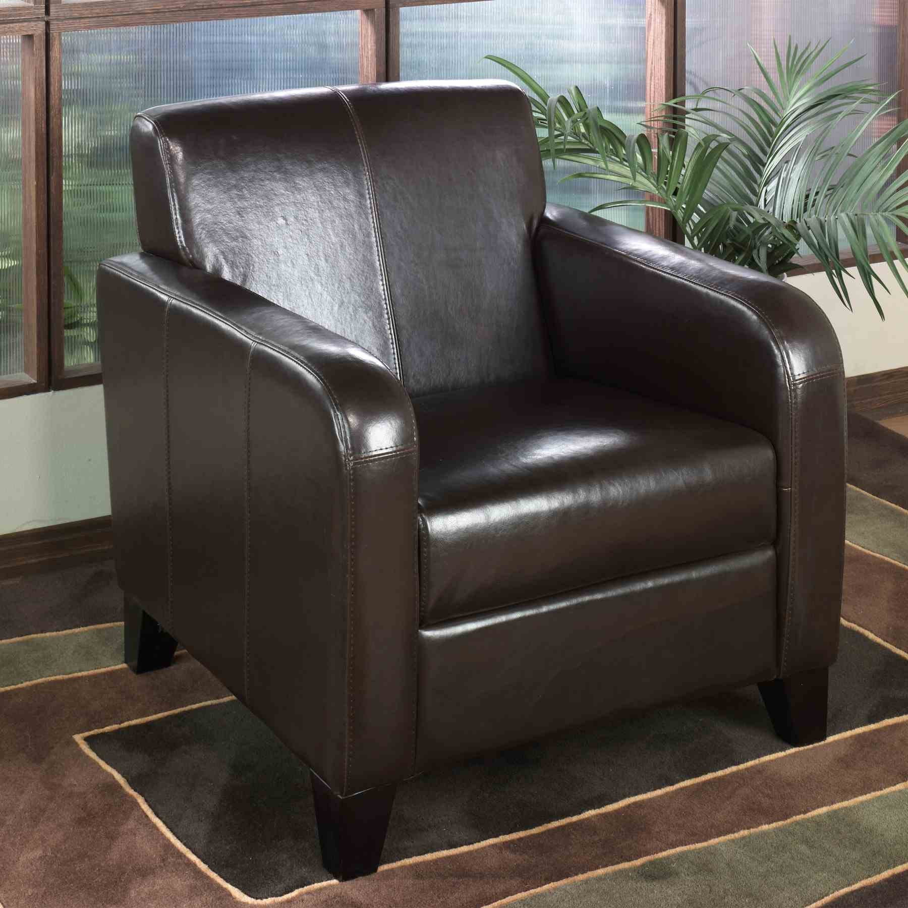 1400 Brown Faux Leather Club Chair - Image 2