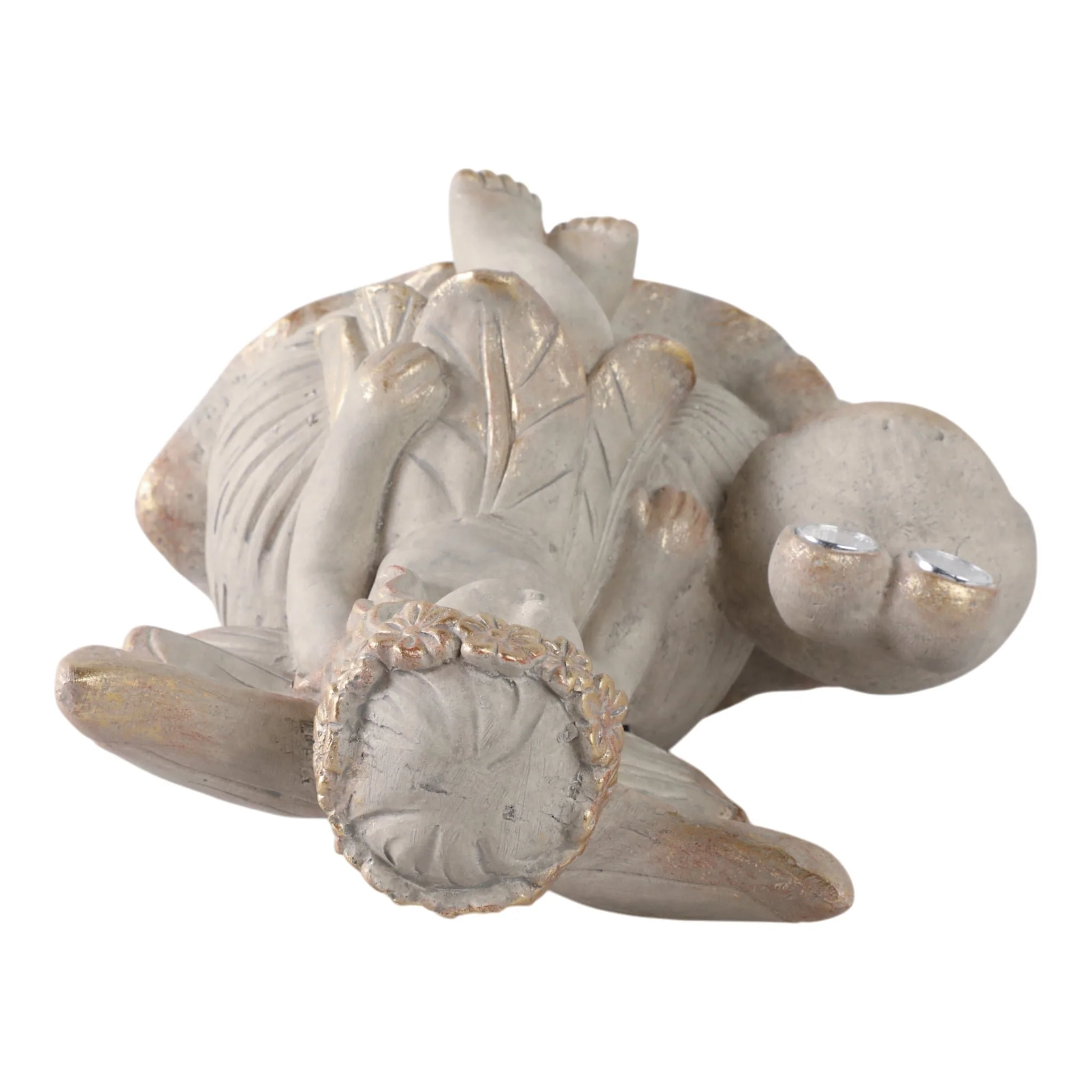 14"garden Fairy On Solar Snail, Ivory - Image 6