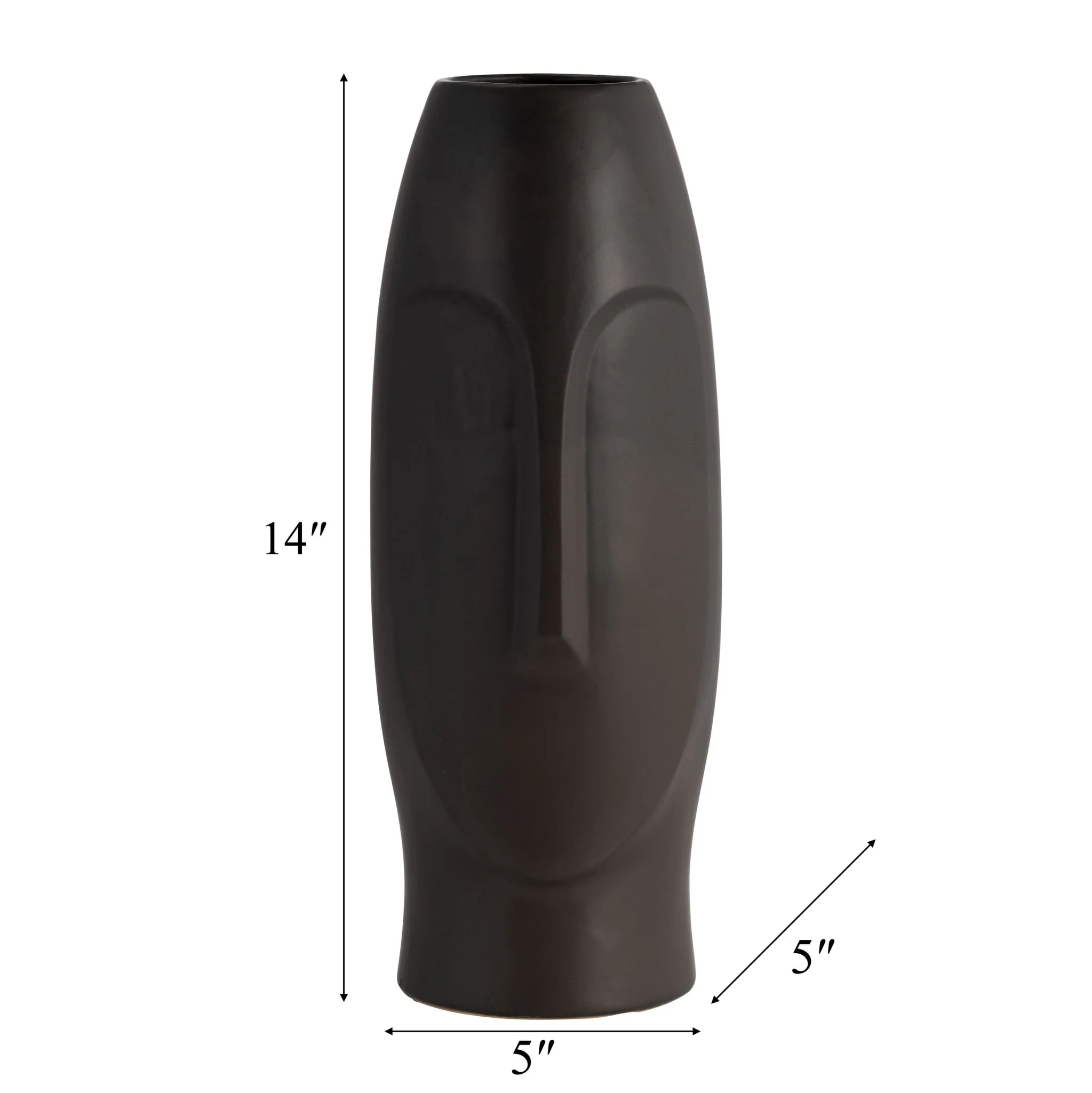 14"h Face Vase, Black - Image 8