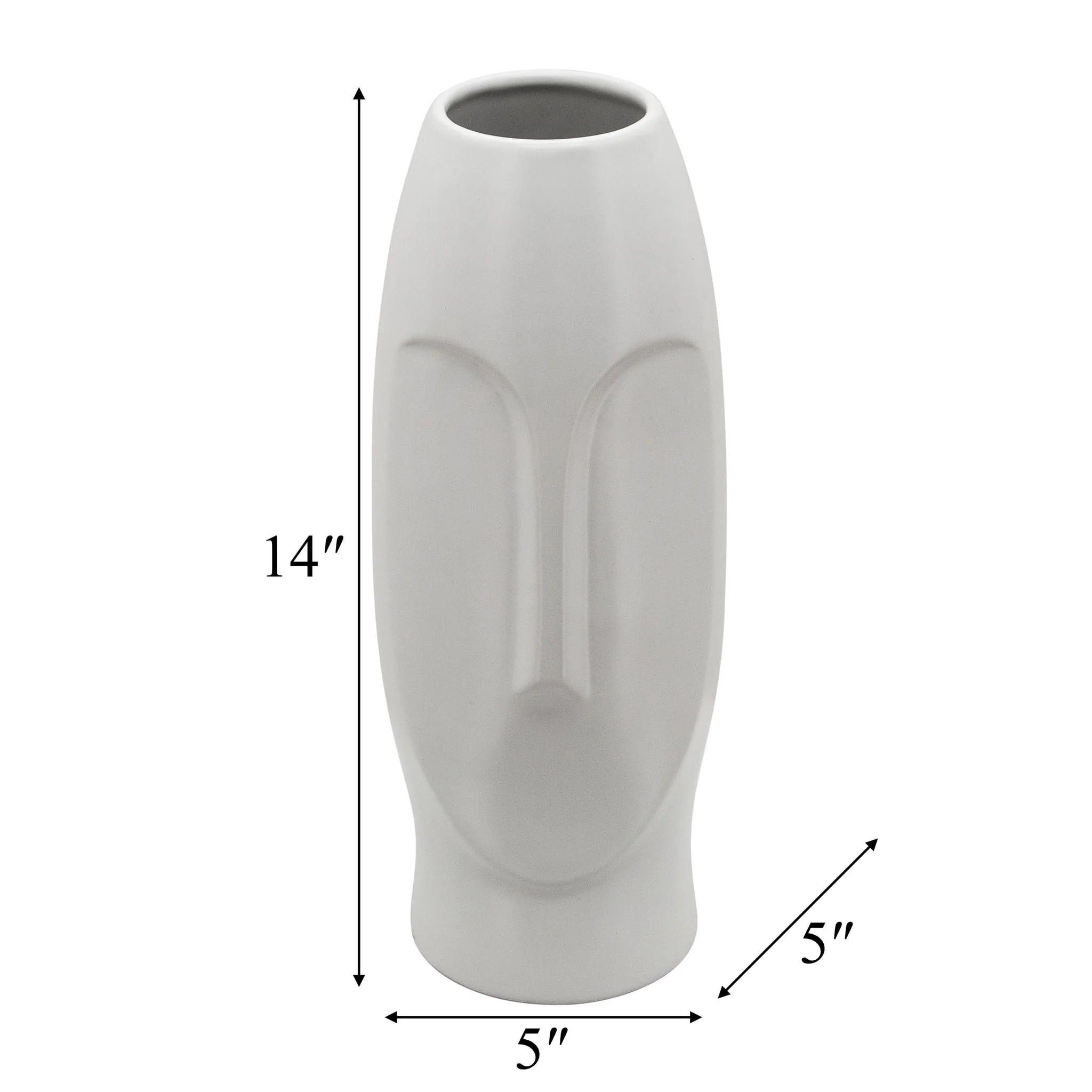 14"h Face Vase, White - Image 9