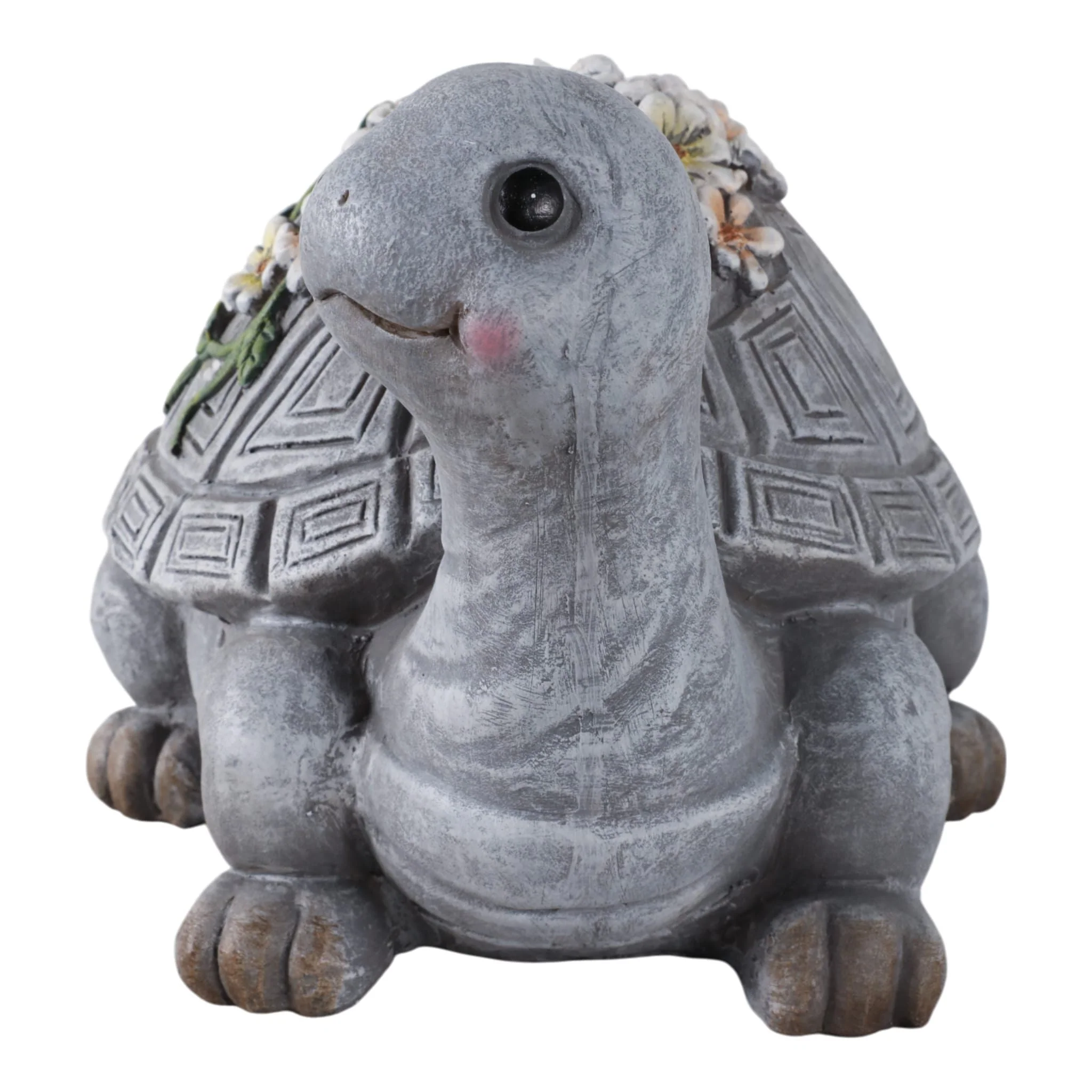 14x10" Turtle With Solar Flowers, Grey Multi - Image 3