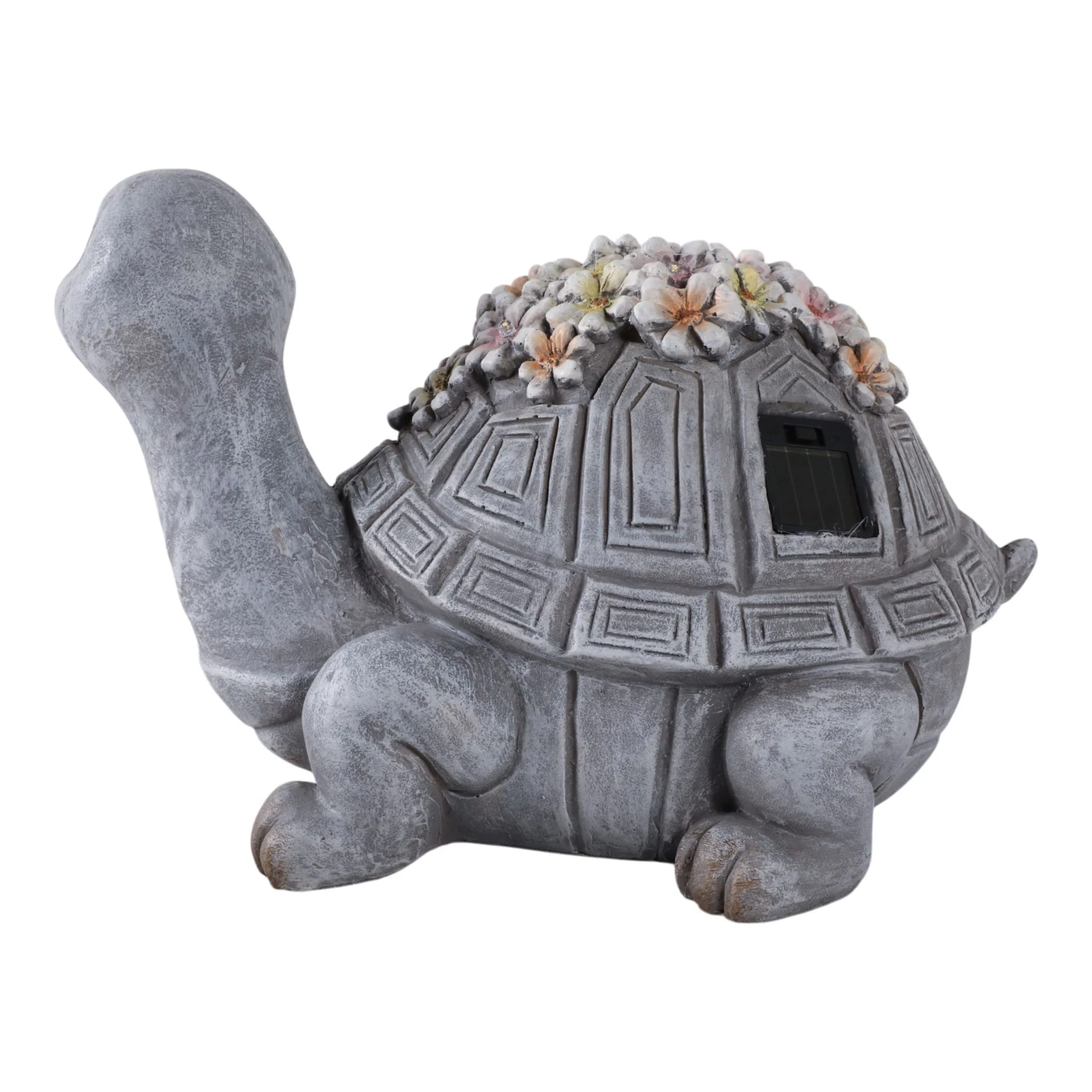 14x10" Turtle With Solar Flowers, Grey Multi - Image 4