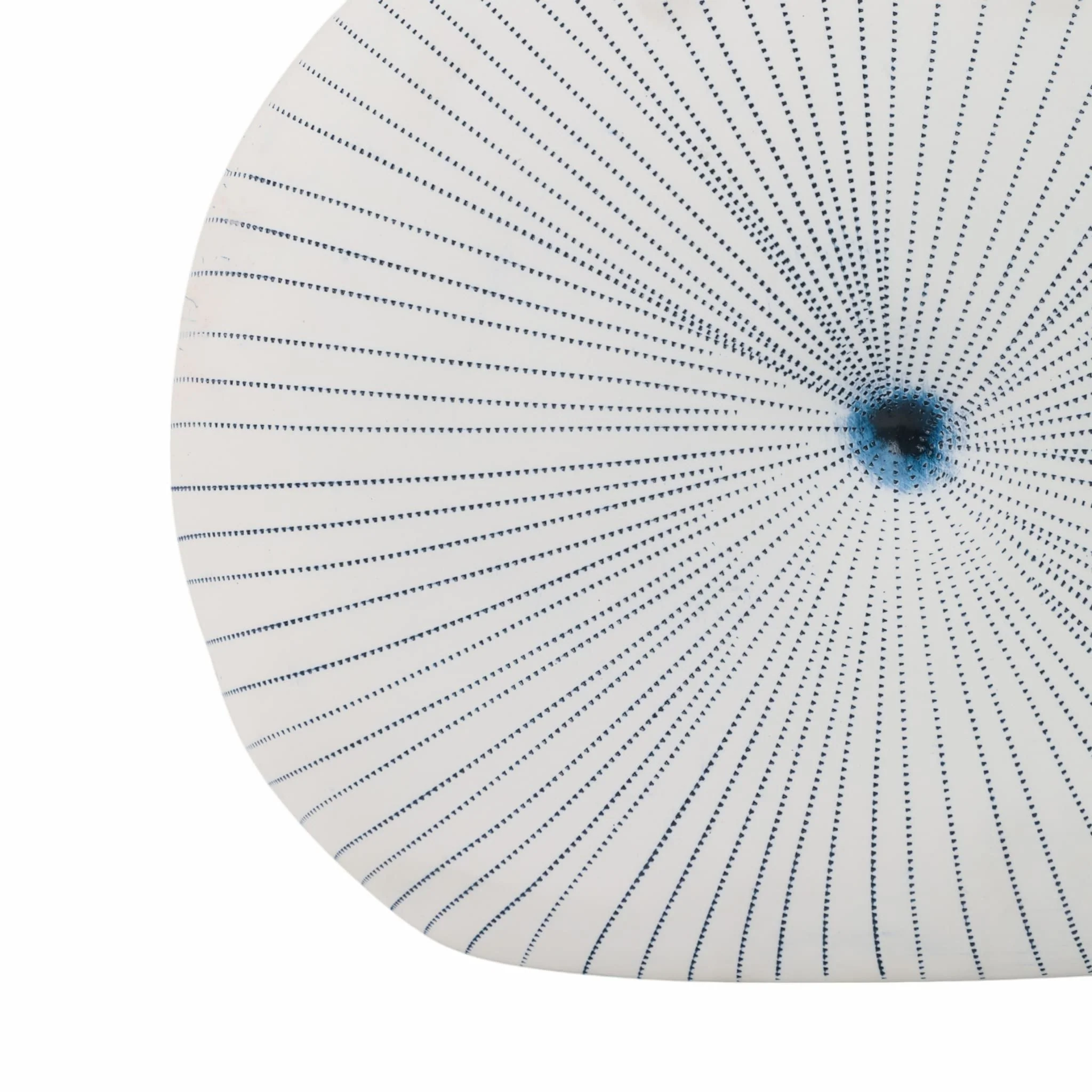 14x12" Round Dotted Shell Vase, White/blue - Image 5
