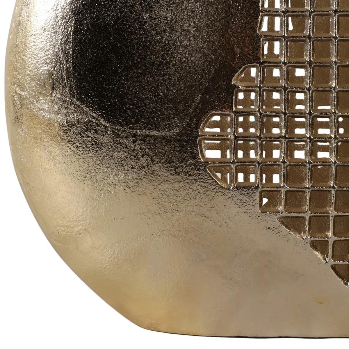 14x14" Partial Mesh Metal Vase, Gold - Image 5