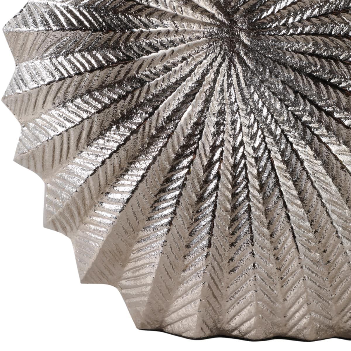 14x14" Seashell Metal Vase, Silver - Image 5