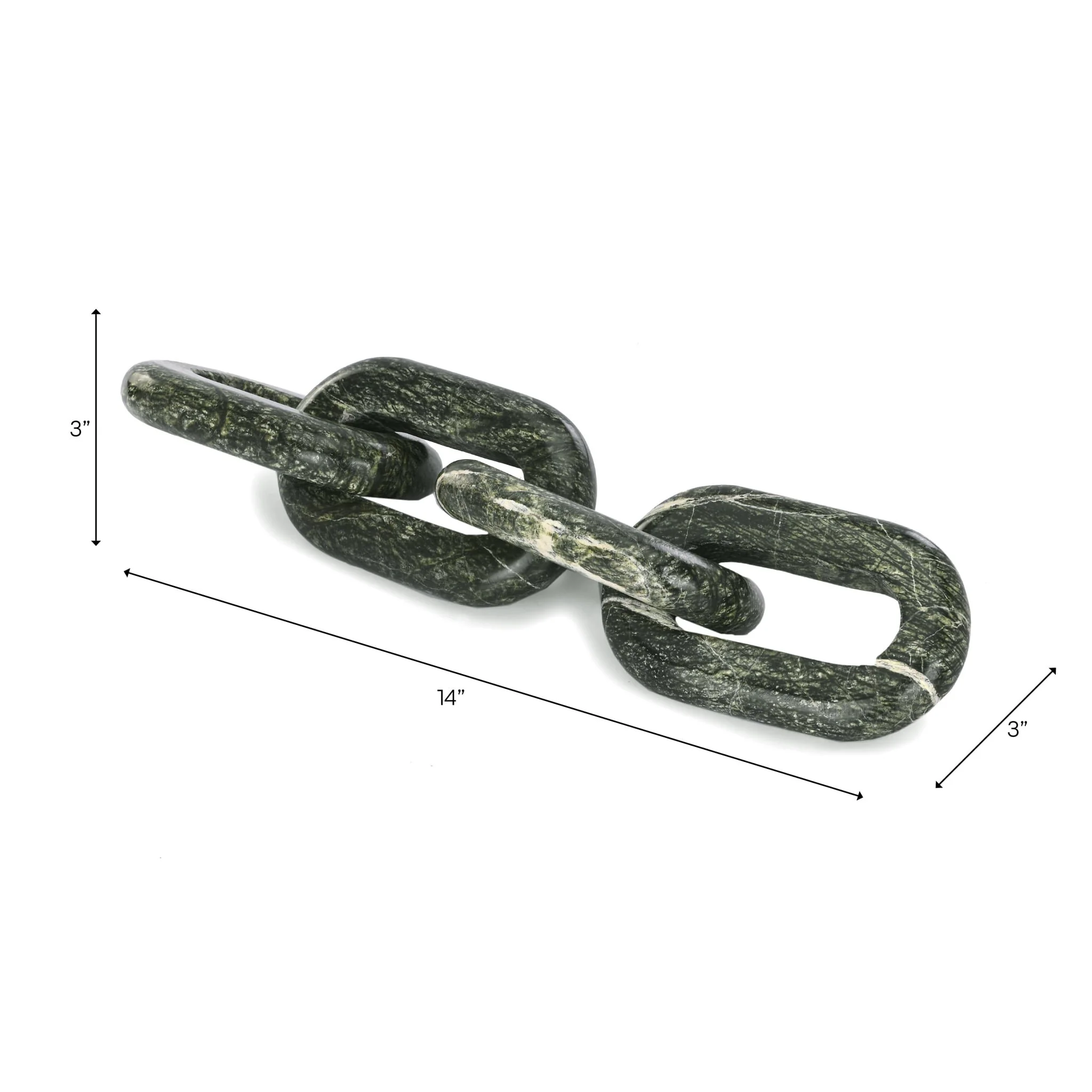 14x3" 4-link Marble Chain, Forest Green - Image 2