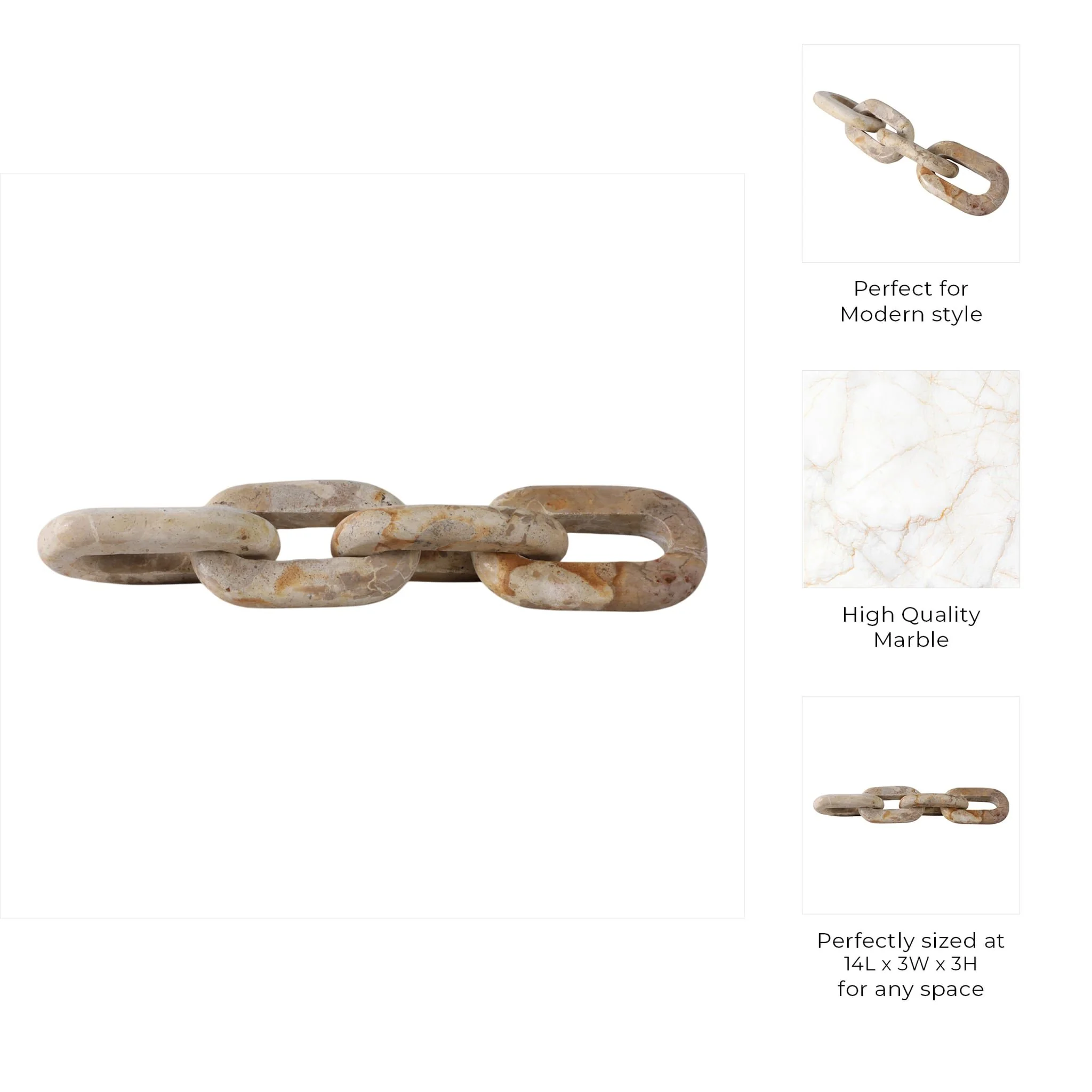 14x3" 4-link Marble Chain, Light Leopard - Image 3