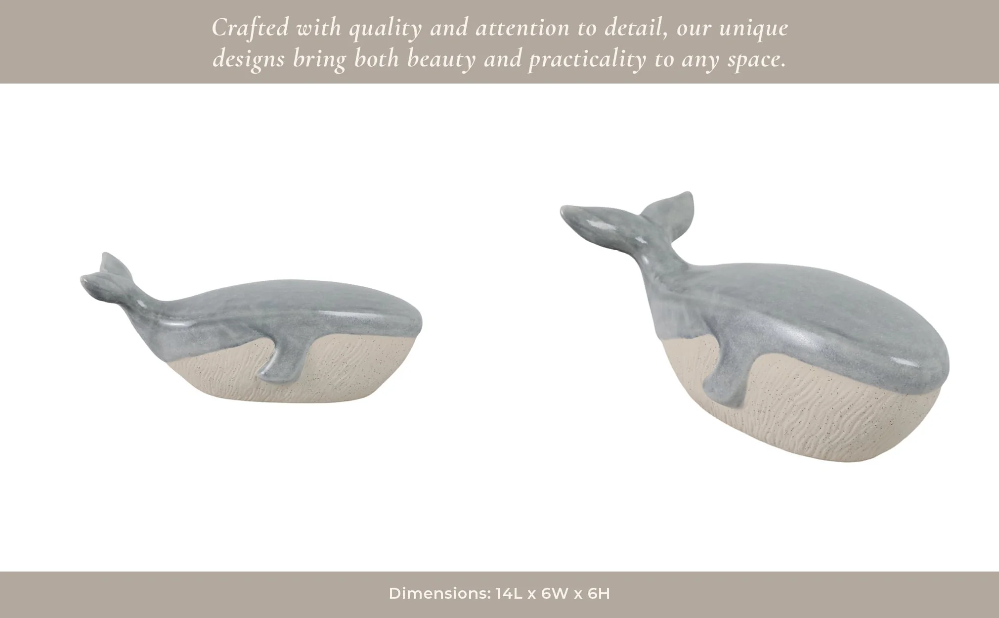 14x6 Whale Figurine, Blue/ivory - Image 13