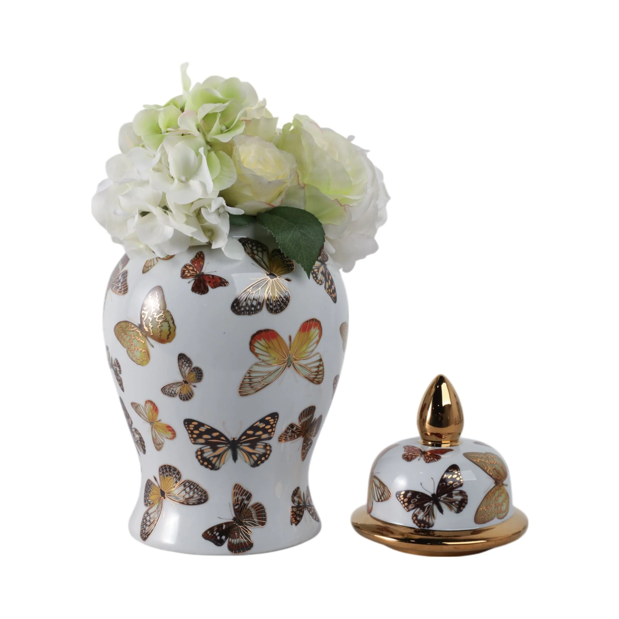 14x7" Butterflies Temple Jar, Multi - Image 2
