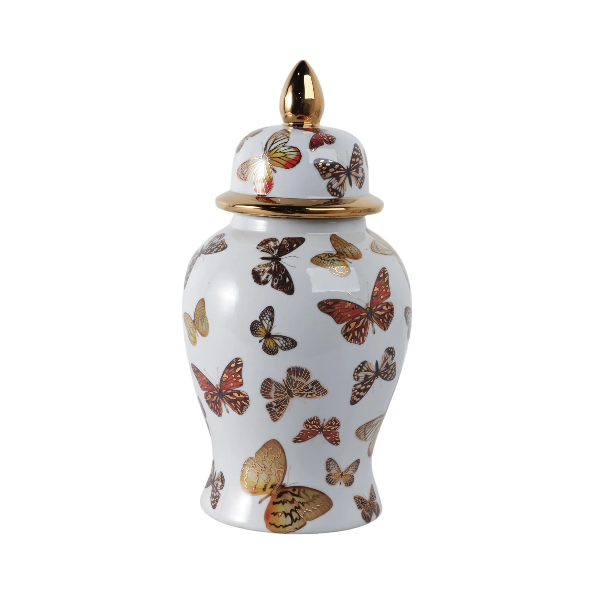 14x7" Butterflies Temple Jar, Multi - Image 4