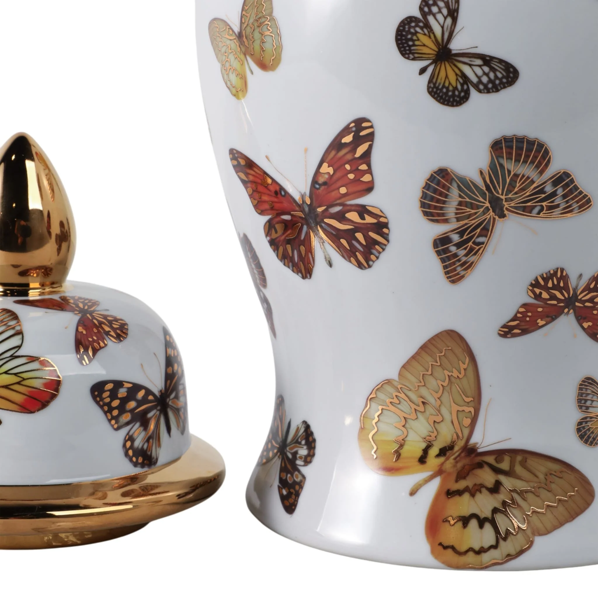 14x7" Butterflies Temple Jar, Multi - Image 5