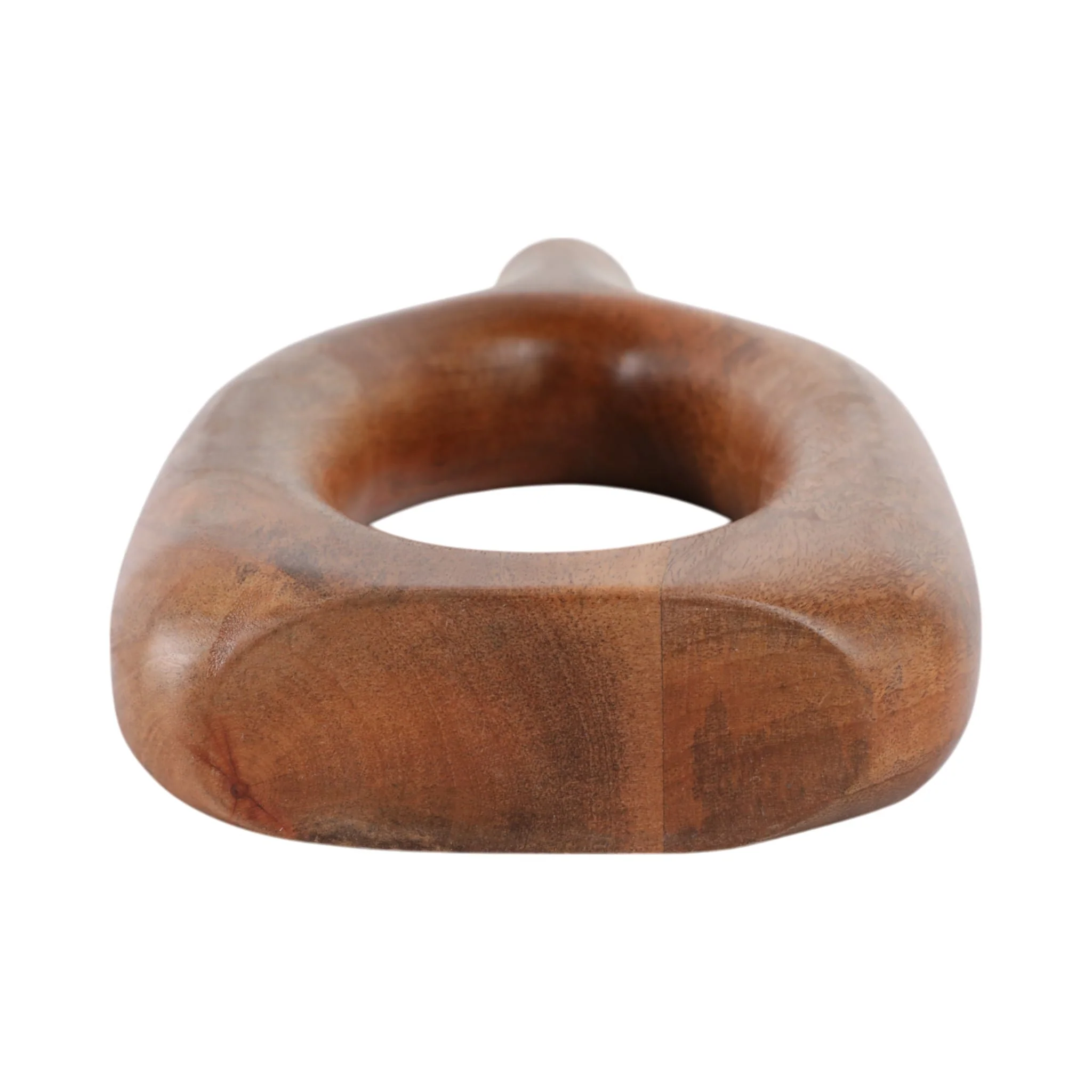 14x7" Open Cut-out Wood Vase, Natural - Image 8