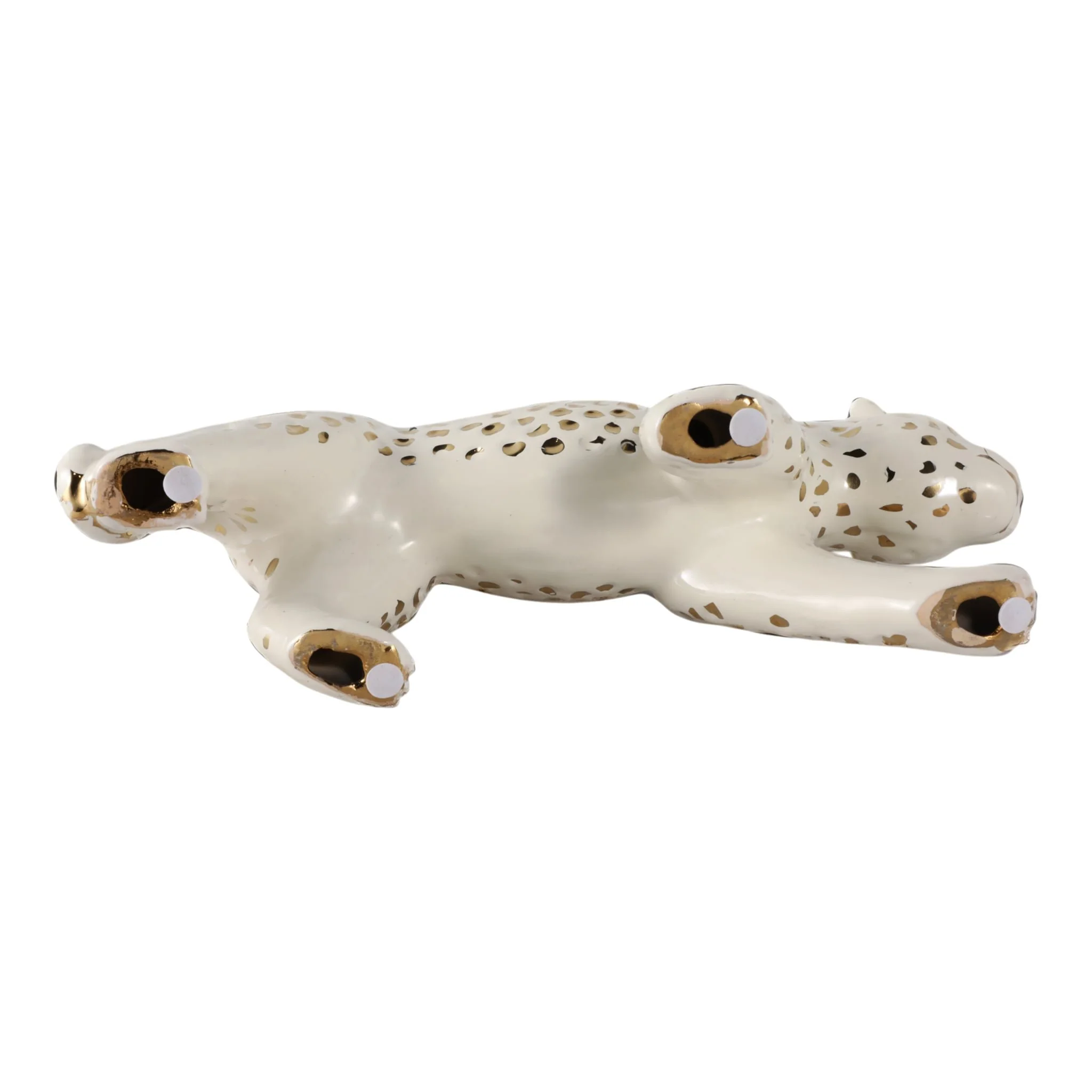 14x7" Walking Leopard, White/gold - Image 6
