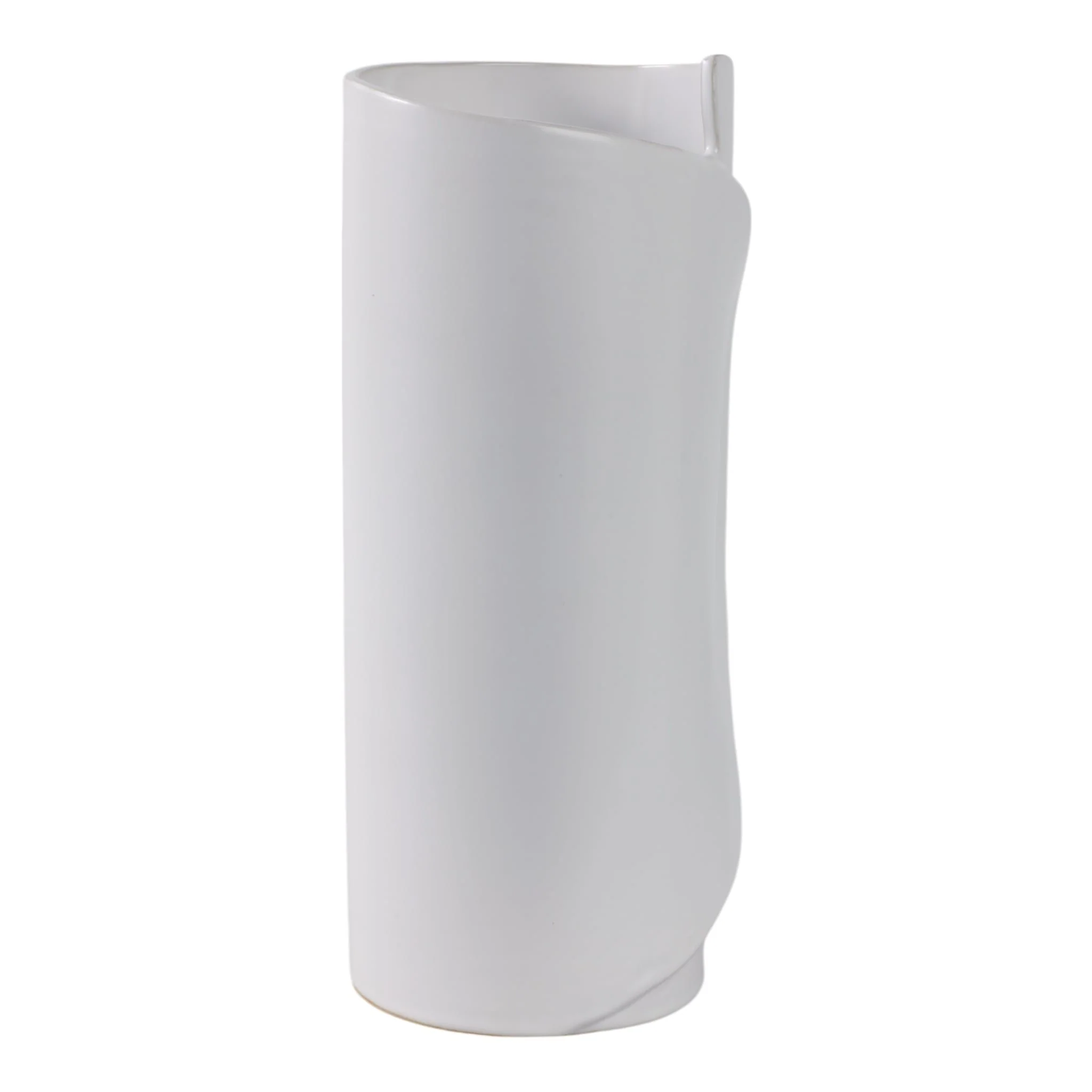 14x7" Wrap Around Vase, White - Image 3
