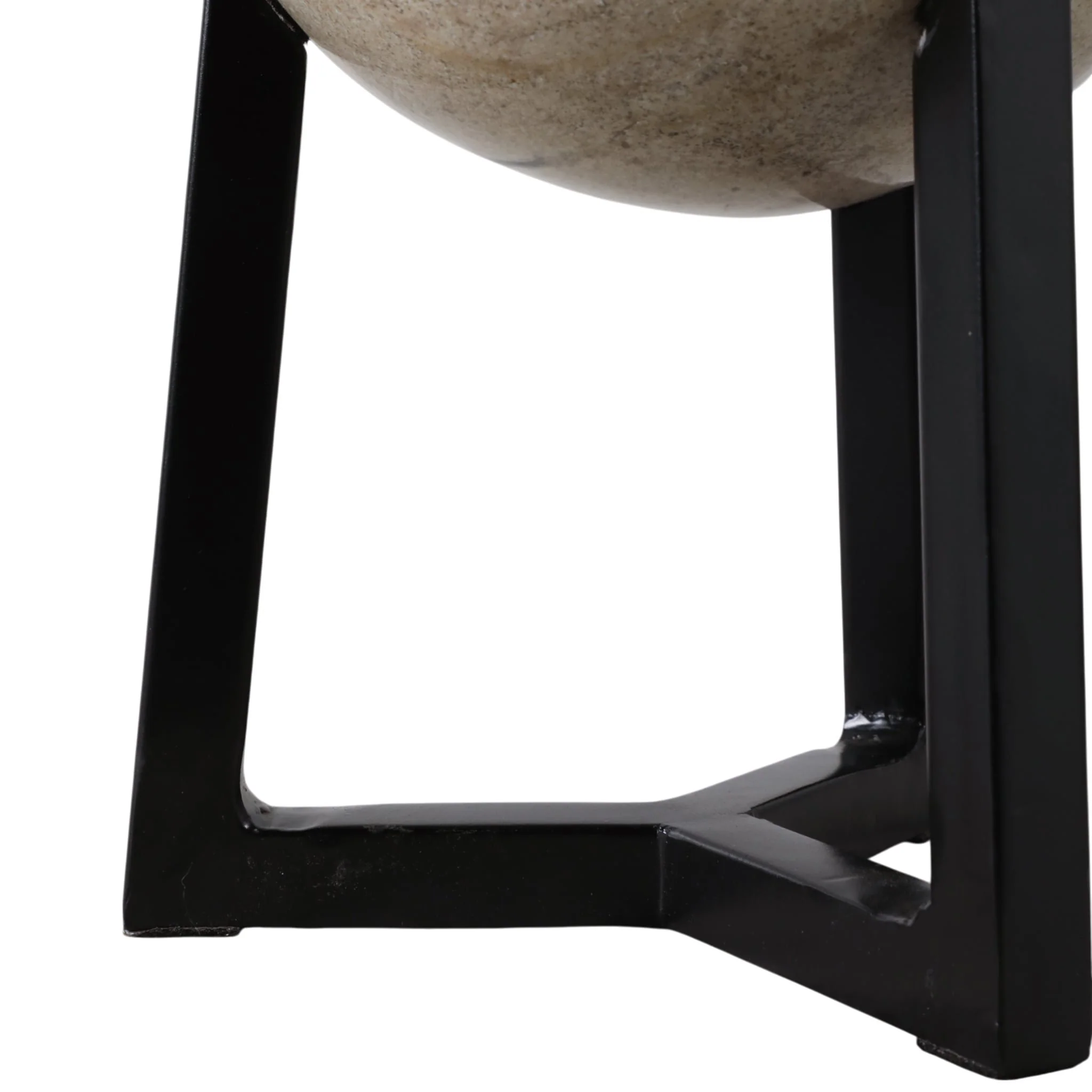 14x8" Marble Orb On Stand, Ivory/black - Image 5