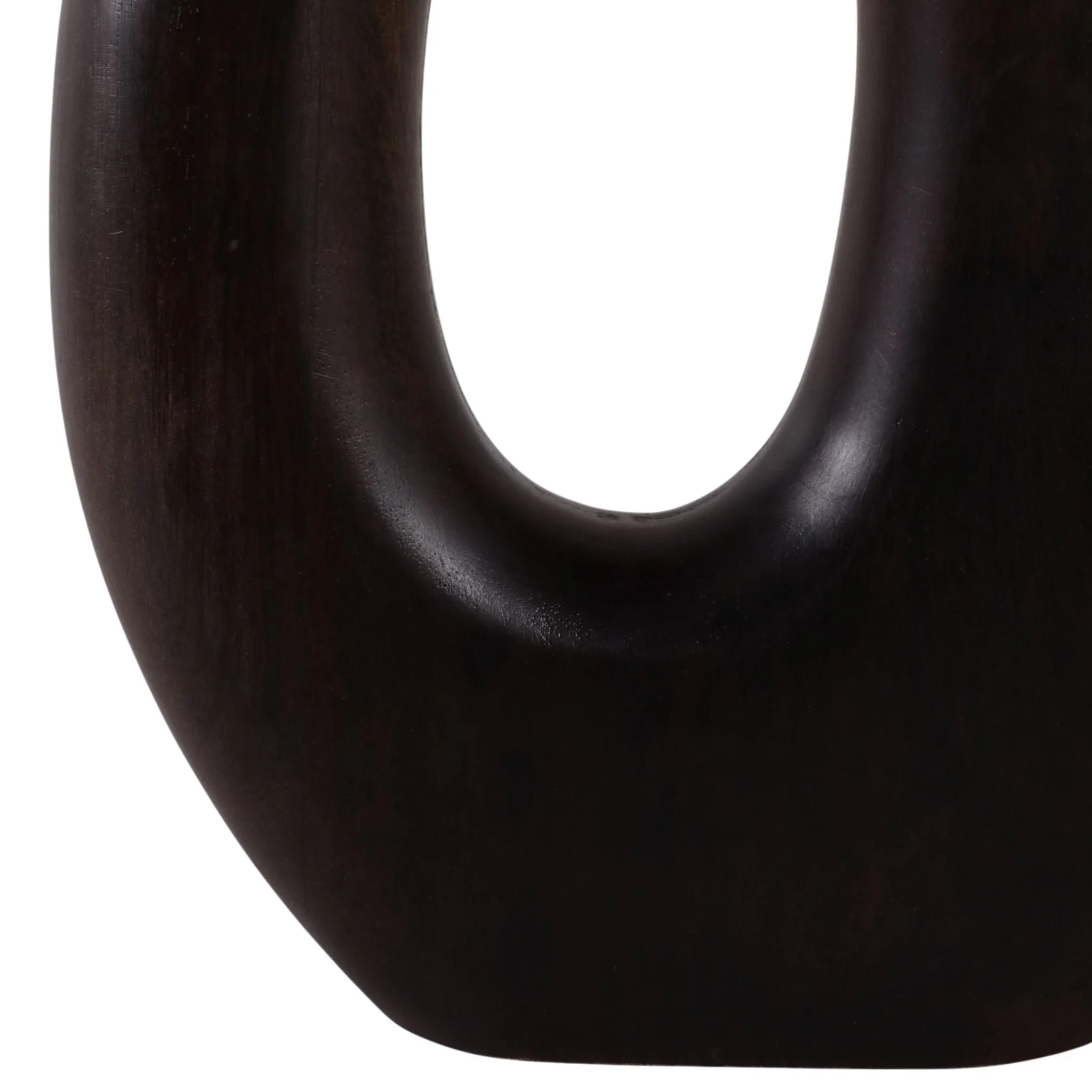 14x9" Cut-out Wood Vase, Dark Brown - Image 5
