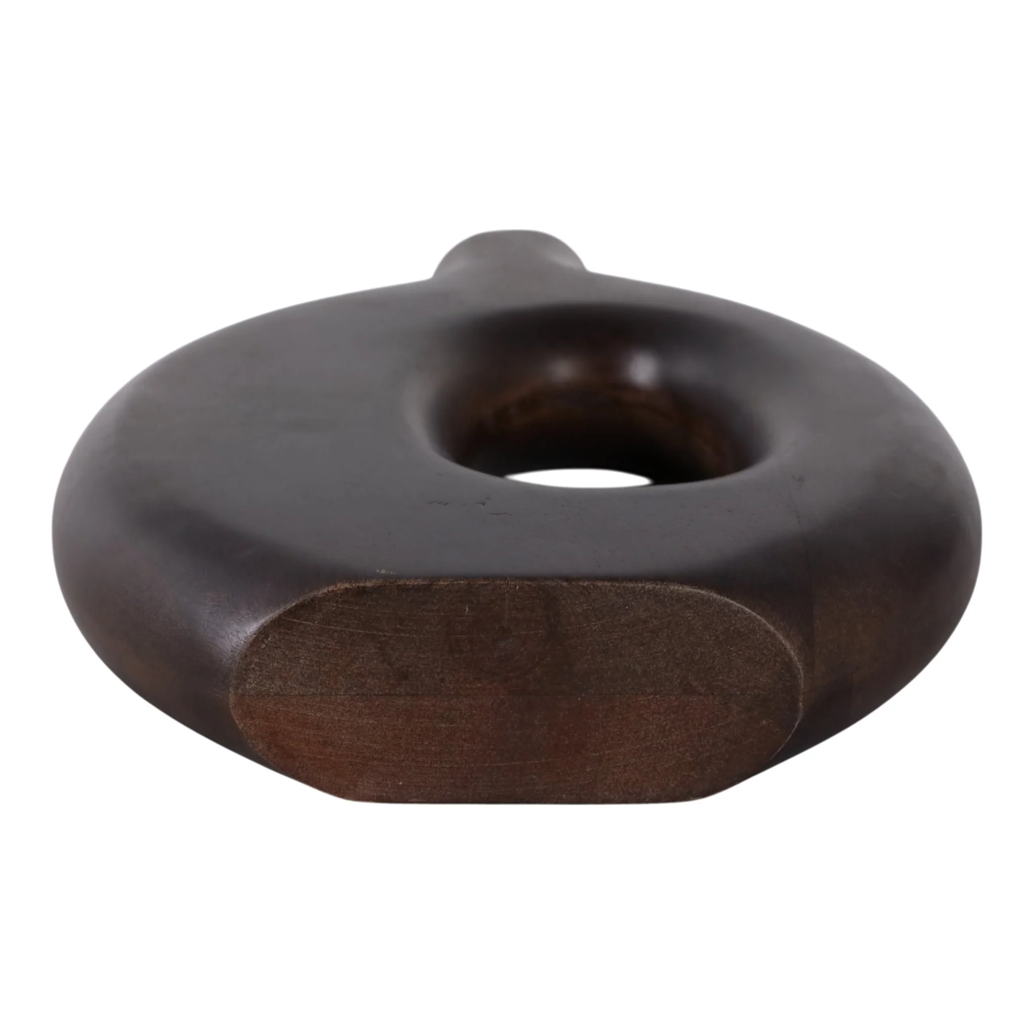 14x9" Cut-out Wood Vase, Dark Brown - Image 7